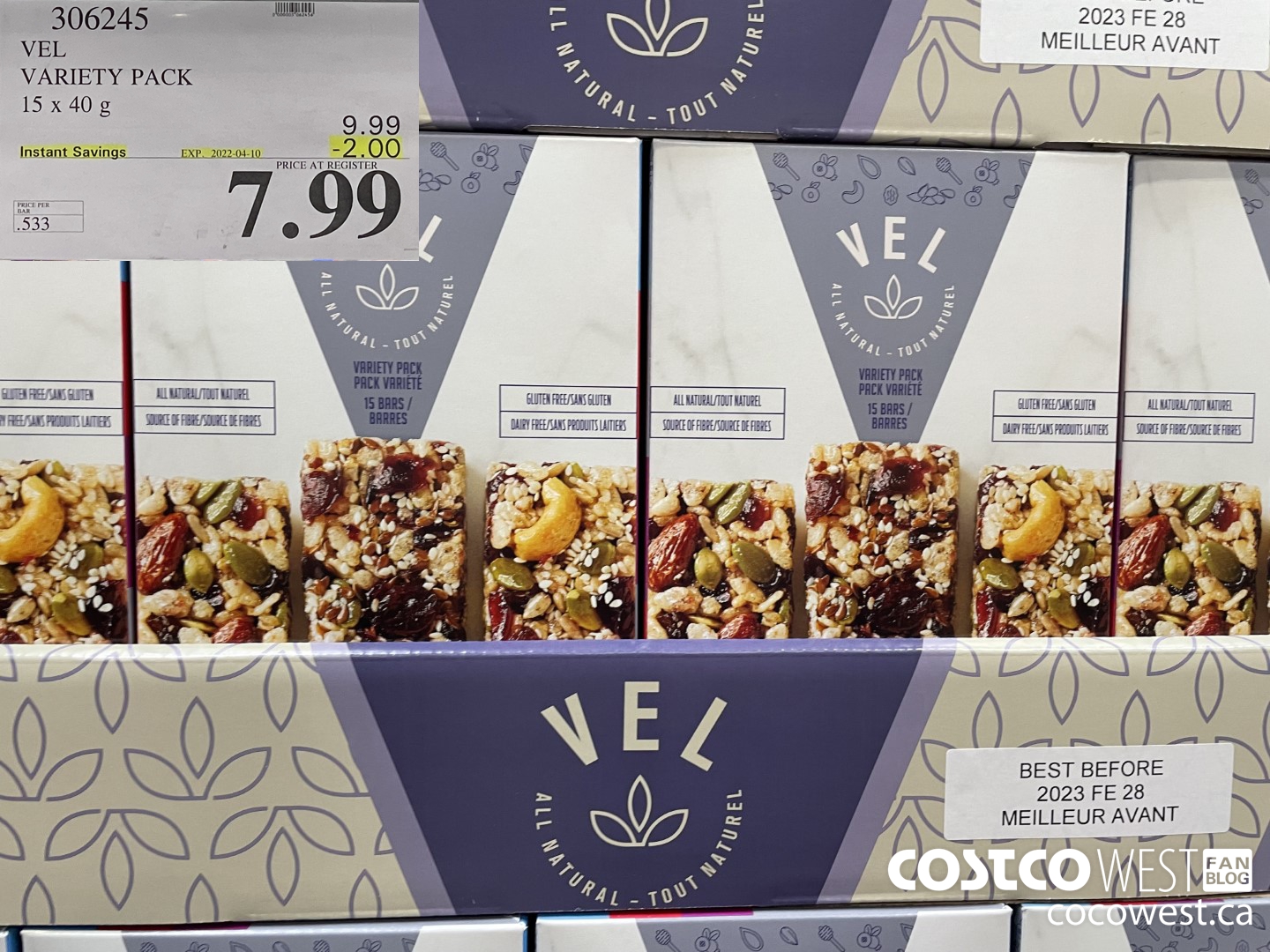 306245 VEL VARIETY PACK 15 x 40g ($2.00 INSTANT SAVINGS EXPIRES ON 2022-04-10) $7.99