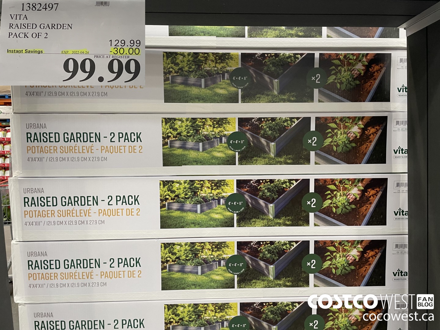 1382497 VITA RAISED GARDEN PACK OF 2  ($30.00 INSTANT SAVINGS EXPIRES ON 2022-04-24) $99.99