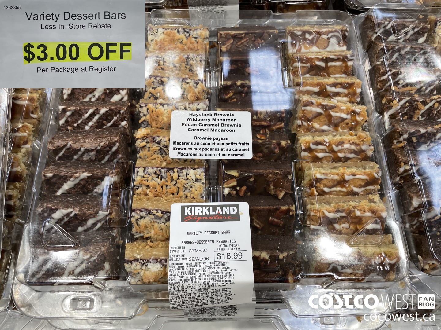1363855 Variety Dessert Bars ($3.00 INSTANT SAVINGS)