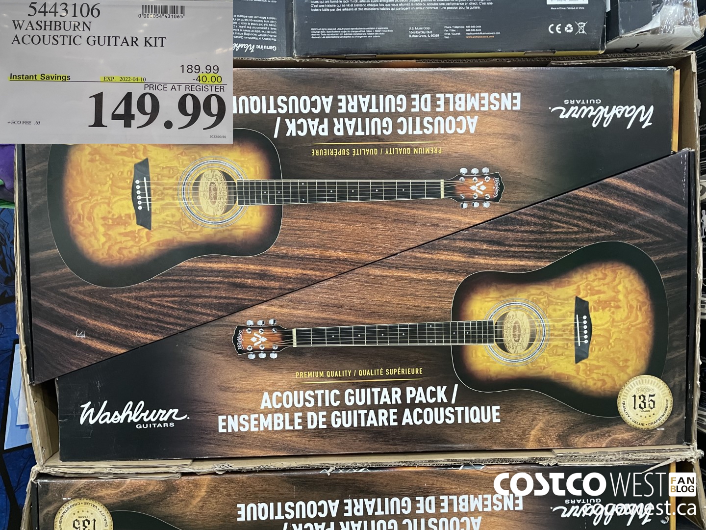 5443106 WASHBURN ACOUSTIC GUITAR KIT ($40.00 INSTANT SAVINGS EXPIRES ON 2022-04-10) $149.99