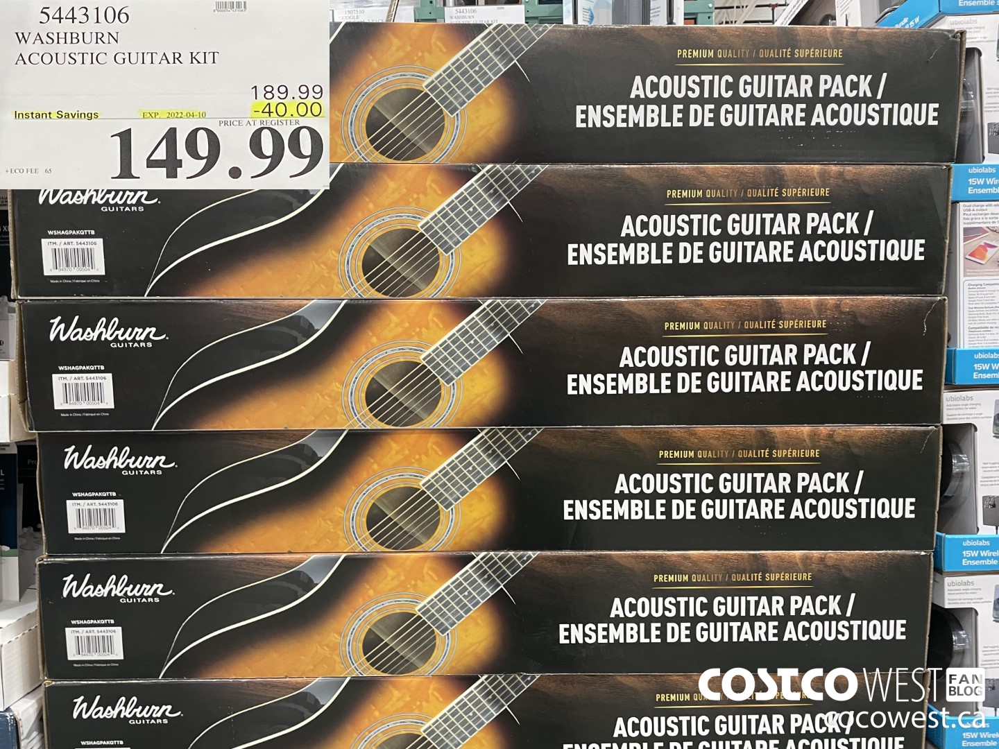 5443106 WASHBURN ACOUSTIC GUITAR KIT ($40.00 INSTANT SAVINGS EXPIRES ON 2022-04-10) $149.99