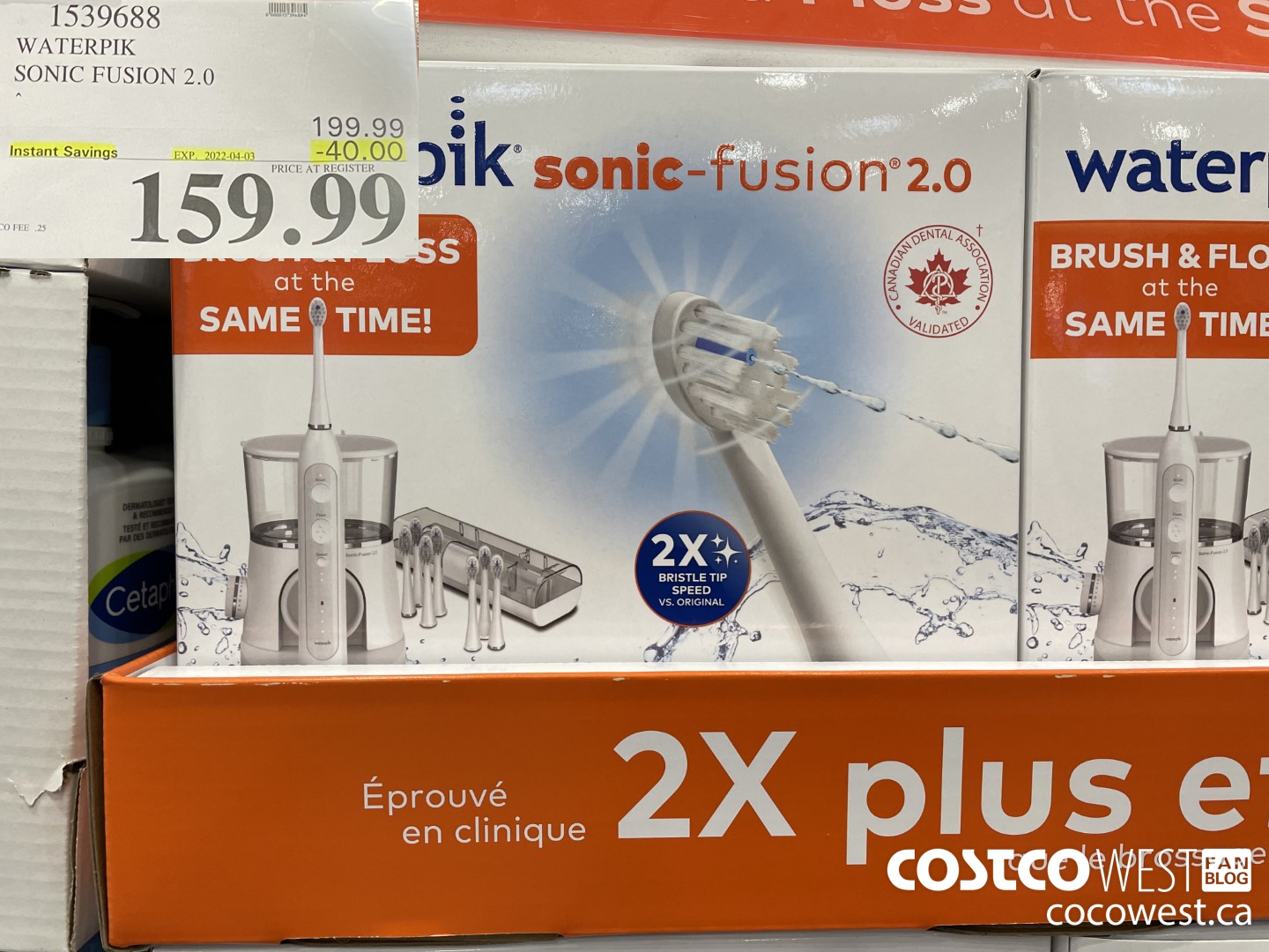 1539688 WATERPIK SONIC FUSION 2.0 ($40.00 INSTANT SAVINGS EXPIRES ON 2022-04-03) $159.99