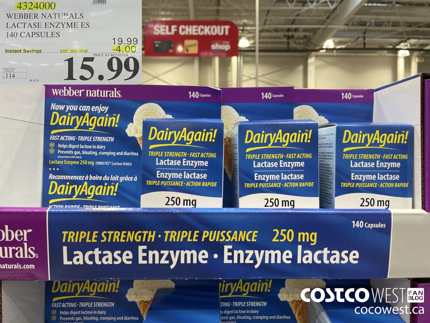 4324000 WEBBER LACTASE ENZYME ES 140 CAPSULES ($4.00 INSTANT SAVINGS EXPIRES ON 2022-05-08) $15.99