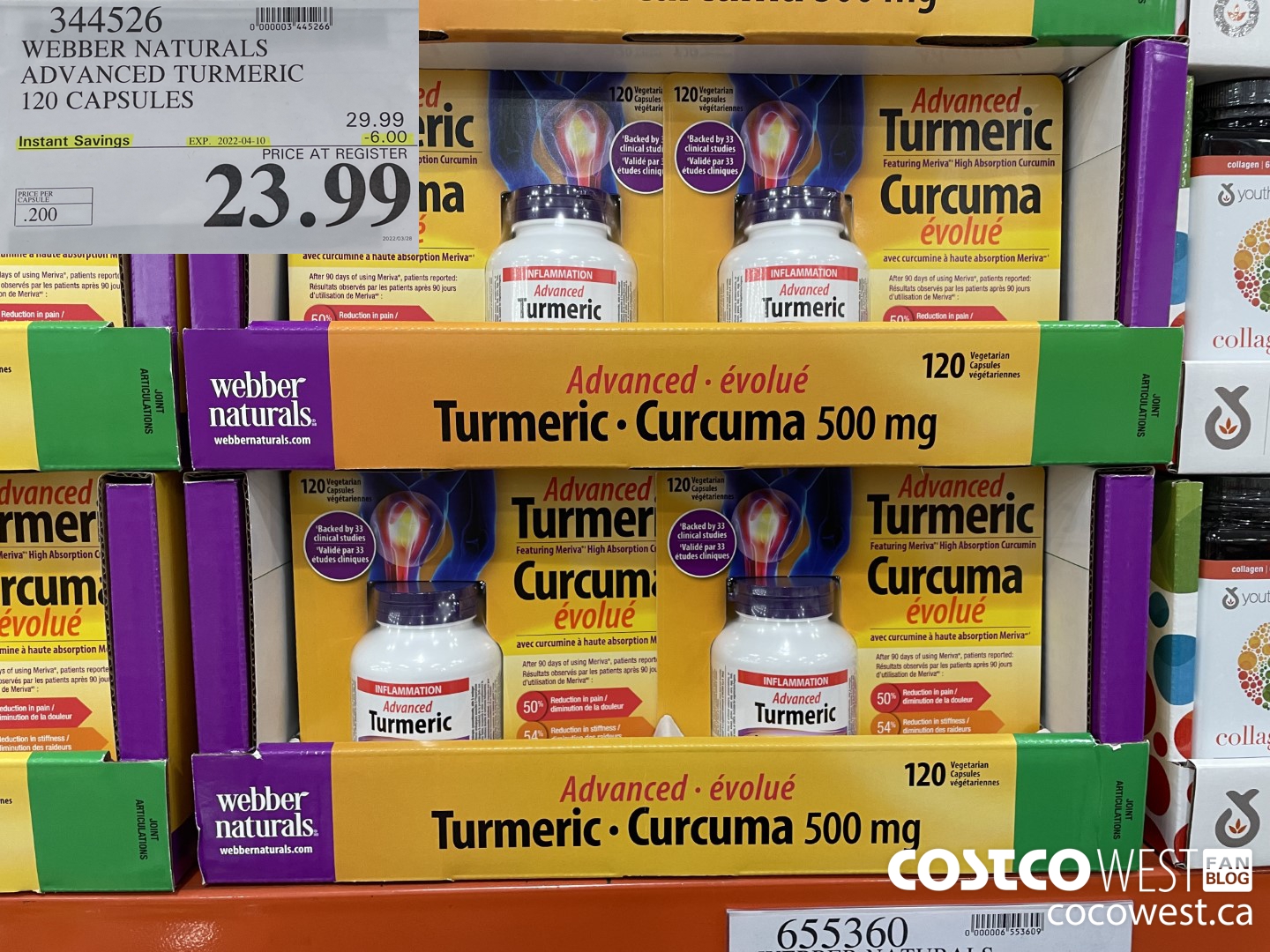 344526 WEBBER NATURALS ADVANCED TURMERIC 120 CAPSULES ($6.00 INSTANT SAVINGS EXPIRES ON 2022-04-10) $23.99