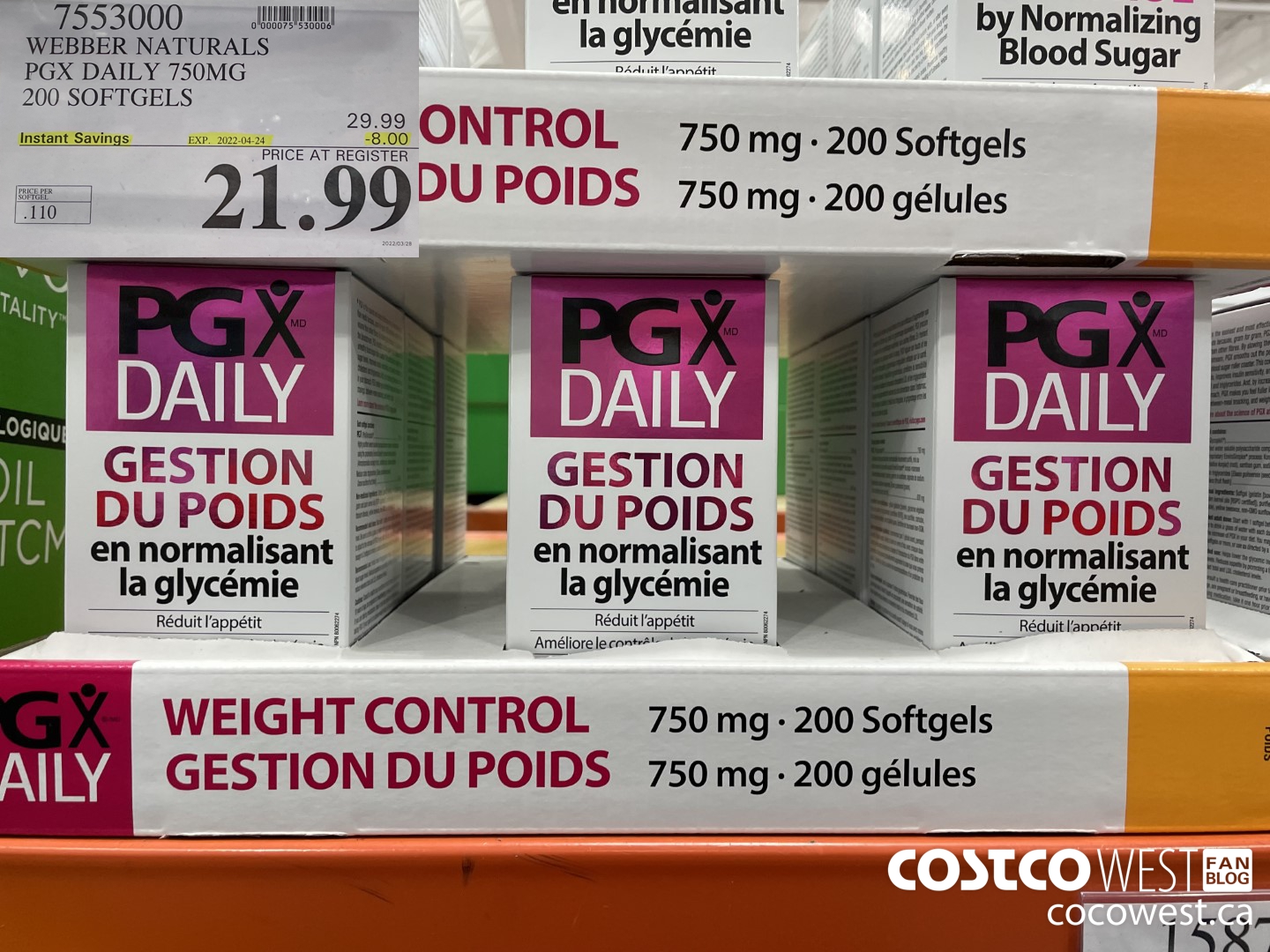 7553000 WEBBER NATURALS PGX DAILY 750MG 200 SOFTGELS ($8.00 INSTANT SAVINGS EXPIRES ON 2022-04-24) $21.99