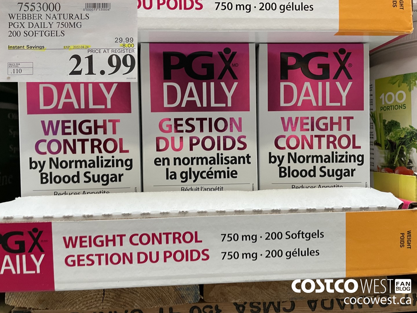 7553000 WEBBER NATURALS PGX DAILY 750MG 200 SOFTGELS ($8.00 INSTANT SAVINGS EXPIRES ON 2022-04-24) $21.99