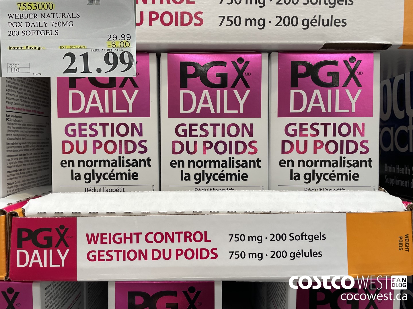 7553000 WEBBER NATURALS PGX DAILY 750MG 200 SOFTGELS ($8.00 INSTANT SAVINGS EXPIRES ON 2022-04-24) $21.99