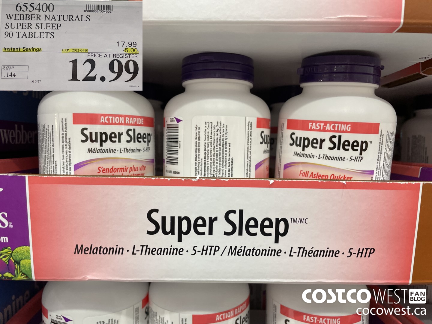 655400 WEBBER NATURALS SUPER SLEEP 90 TABLETS ($5.00 INSTANT SAVINGS EXPIRES ON 2022-04-03) $12.99