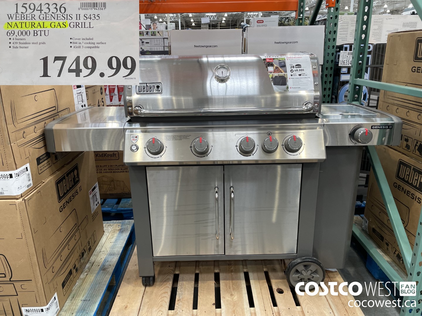 1594336 WEBER GENESIS IISC-435 NATURAL GAS GRILL 69,000 BTU $1749.99
