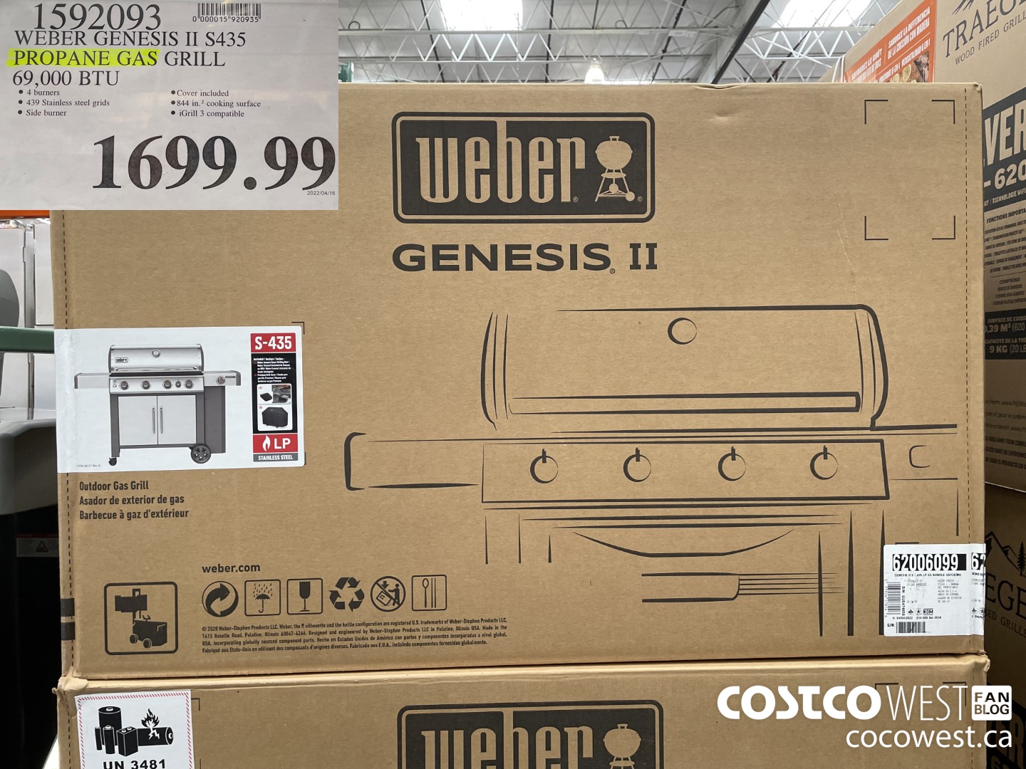 1592093 WEBER GENESIS II SC-43 PROPANE GAS GRILL 69,000 BTU $1699.99