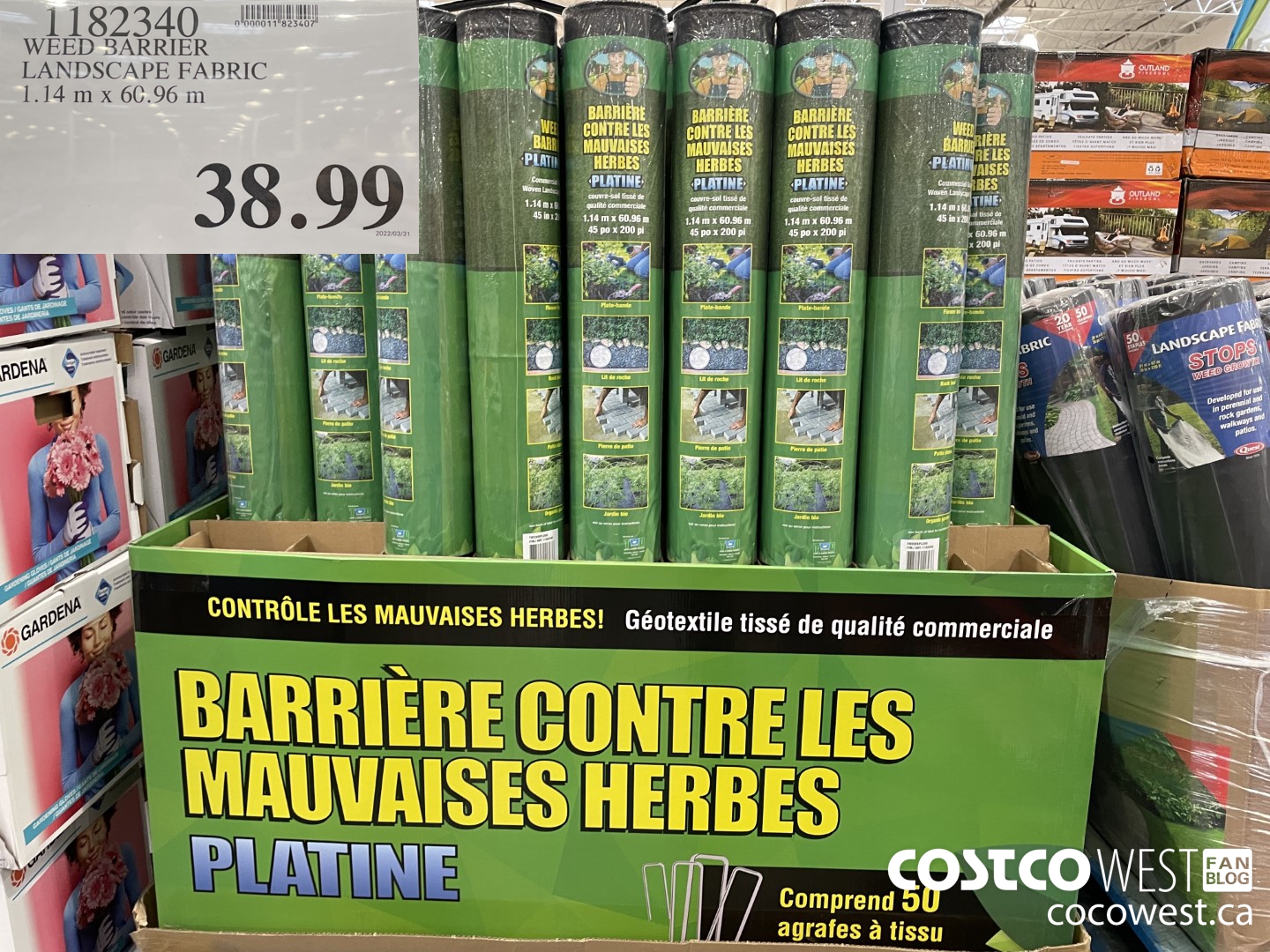 1182340 WEED BARRIER LANDSCAPE FABRIC 1.14 M X 60.96 M $38.99