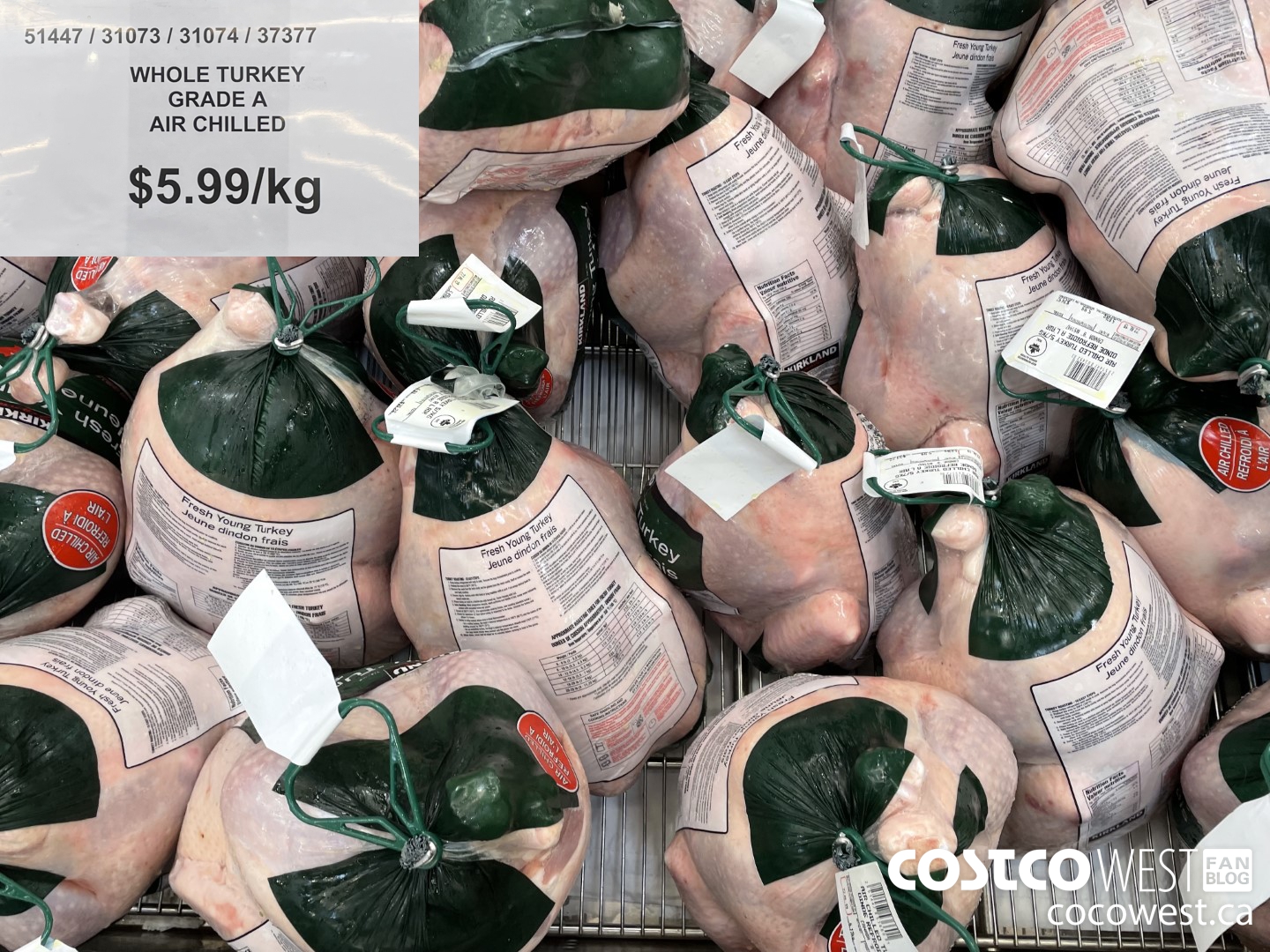 51447 WHOLE TURKEY GRADE A AIR CHILLED $5.99