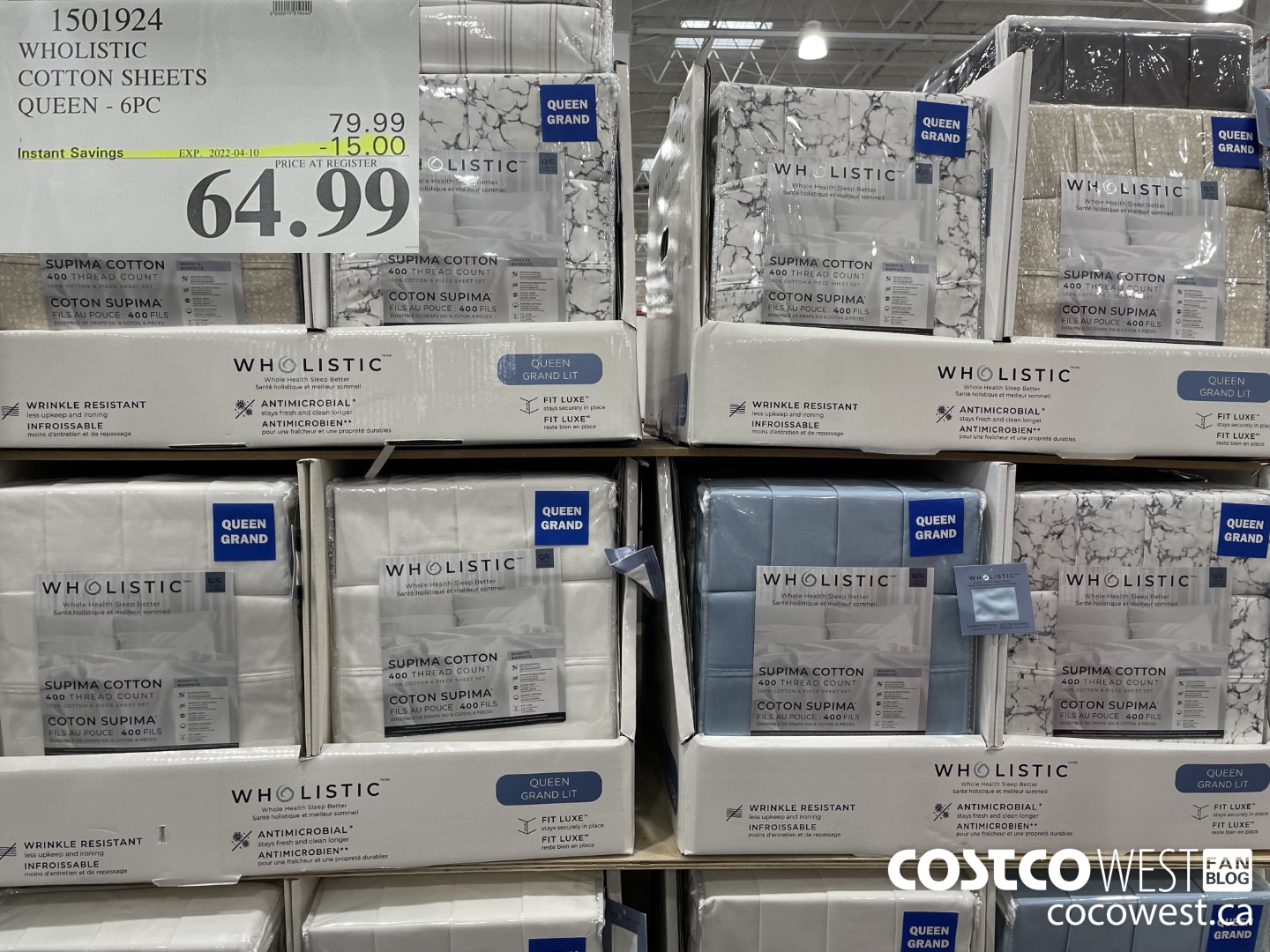 1501924 WHOLISTIC COTTON SHEETS QUEEN - 6PC  ($15.00 INSTANT SAVINGS EXPIRES ON 2022-04-10) $64.99