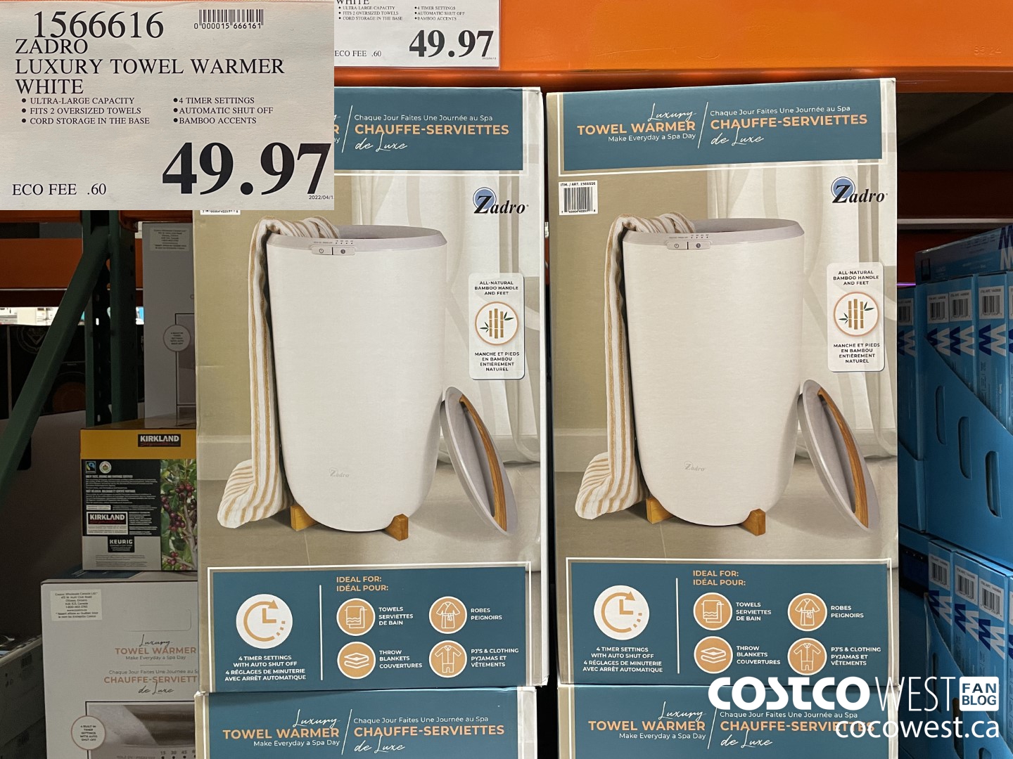 1566616 ZADRO LUXURY TOWEL WARMER WHITE $49.97