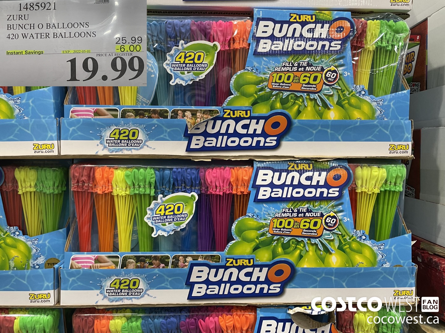 1485921 ZURU BUNCH O BALLOONS 420 WATER BALLOONS ($6.00 INSTANT SAVINGS EXPIRES ON 2022-05-01) $19.99