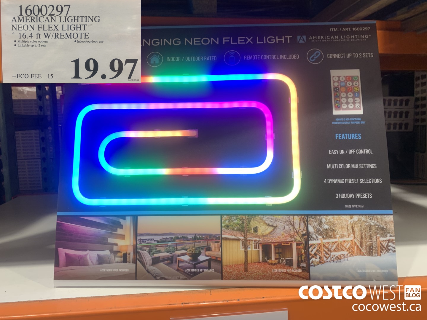 1600297 AMERICAN LIGHTING NEON FLEX LIGHT 16.4 FT W/REMOTE $19.97