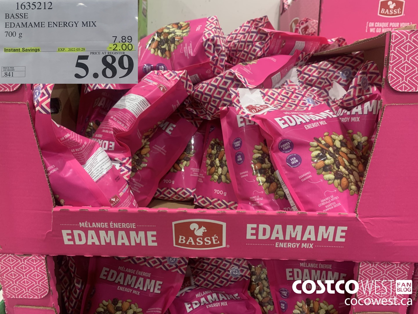 1635212 BASSE EDAMAME ENERGY MIX 700 g  ($2.00 INSTANT SAVINGS EXPIRES ON 2022-05-29) $5.89