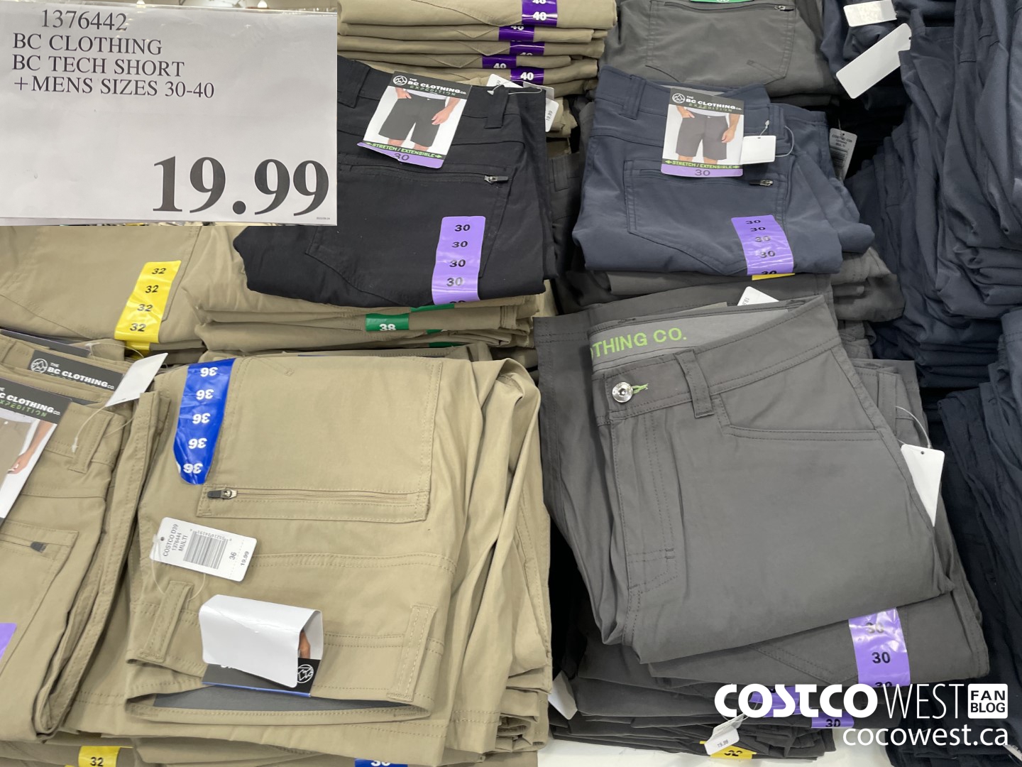 1376442 BC CLOTHING BC TECH SHORT MENS SIZES 30-40 $19.99