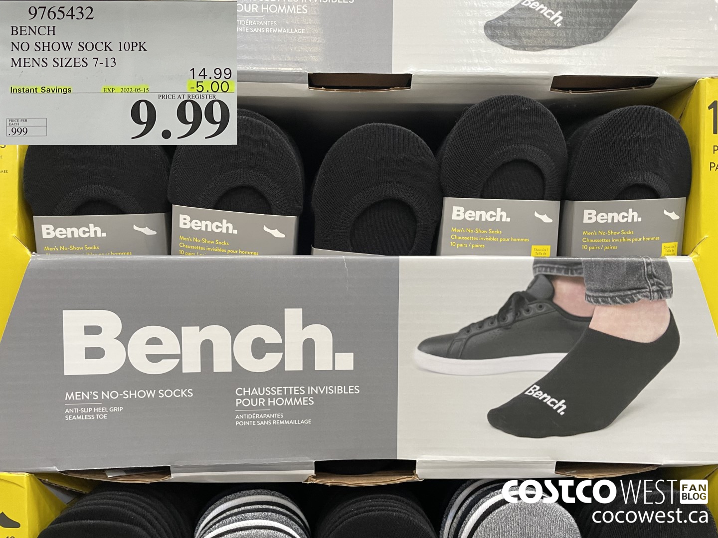 9765432 BENCH NO SHOW SOCK 10PK MENS SIZES 7-13 ($5.00 INSTANT SAVINGS EXPIRES ON 2022-05-15) $9.99