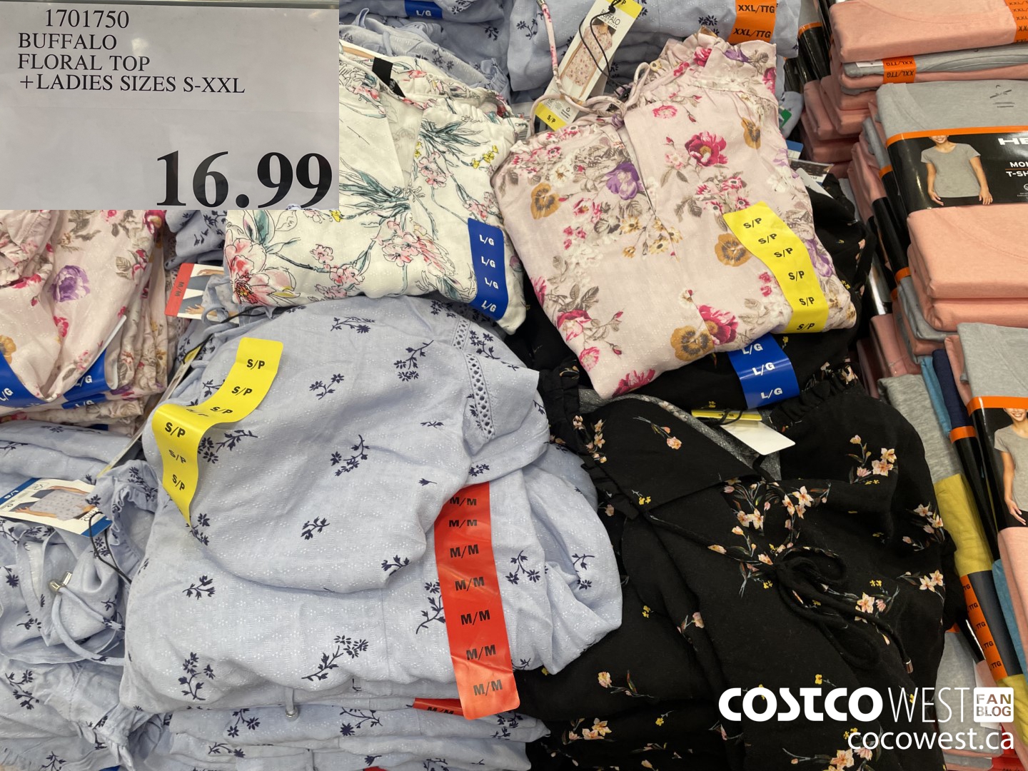 1701750 BUFFALO FLORAL TOP LADIES SIZES S-XXL  $16.99