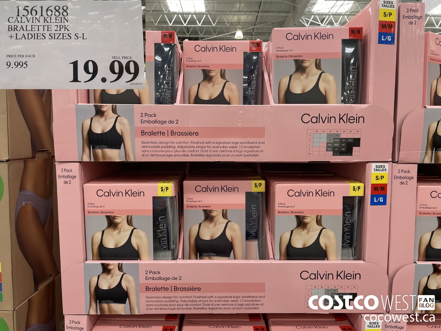 1561688 CALVIN KLEIN BRALETTE 2PK LADIES SIZES S-L $19.99