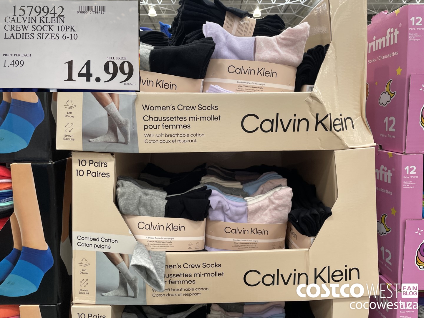 1579942 CALVIN KLEIN CREW SOCK 10PK LADIES SIZES 6-10 $14.99