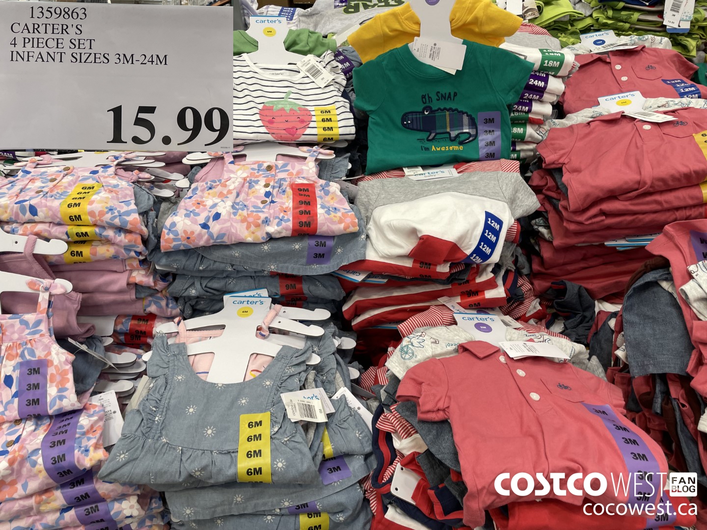 1359863 CARTER'S 4 PIECE SET INFANT SIZES 3M-24M $15.99