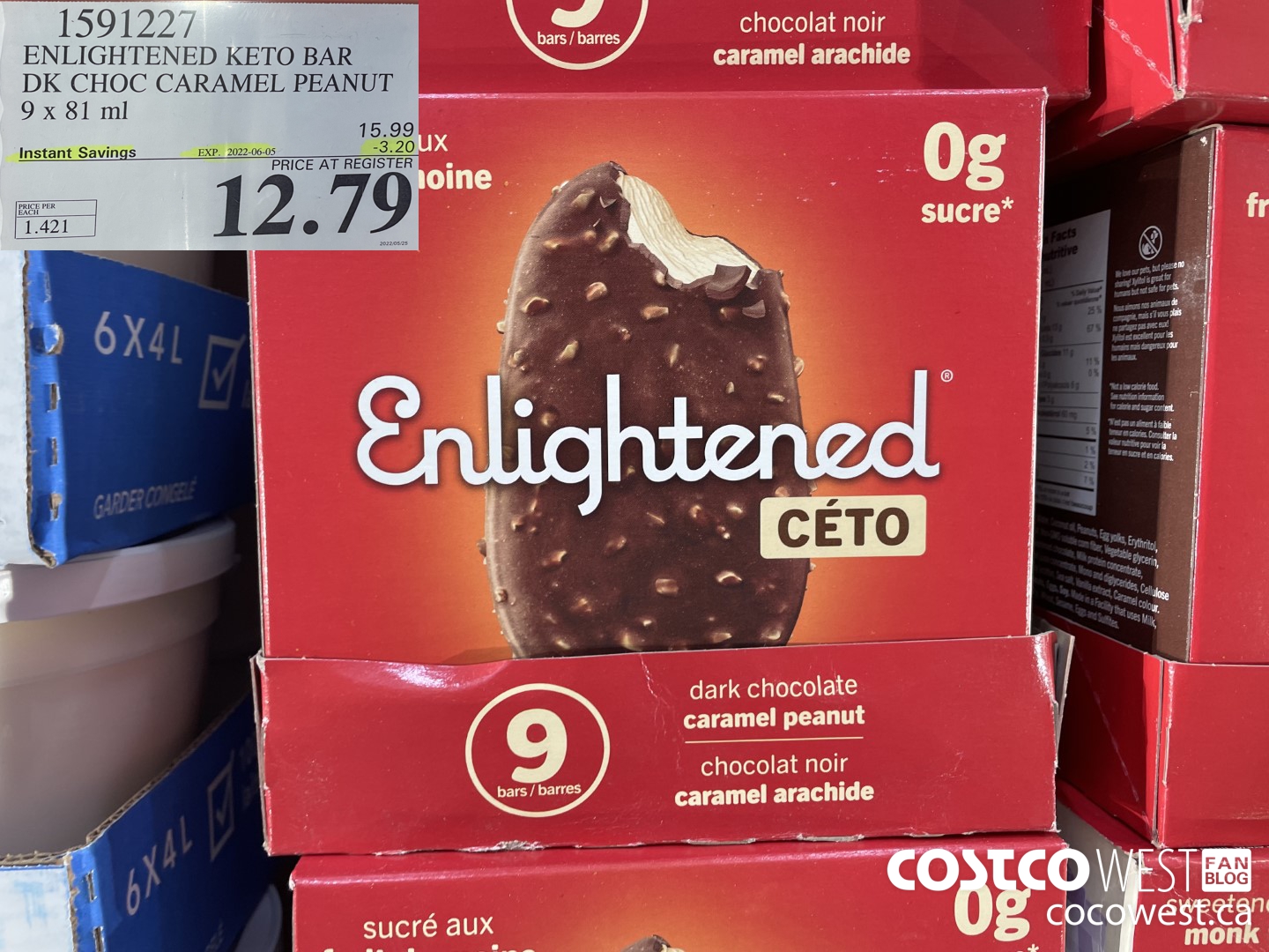 1591227 ENLIGHTENED KETO BAR DK CHOC CARAMEL PEANUT 9 X 81 ML ($3.20 INSTANT SAVINGS EXPIRES ON 2022-06-05) $12.79