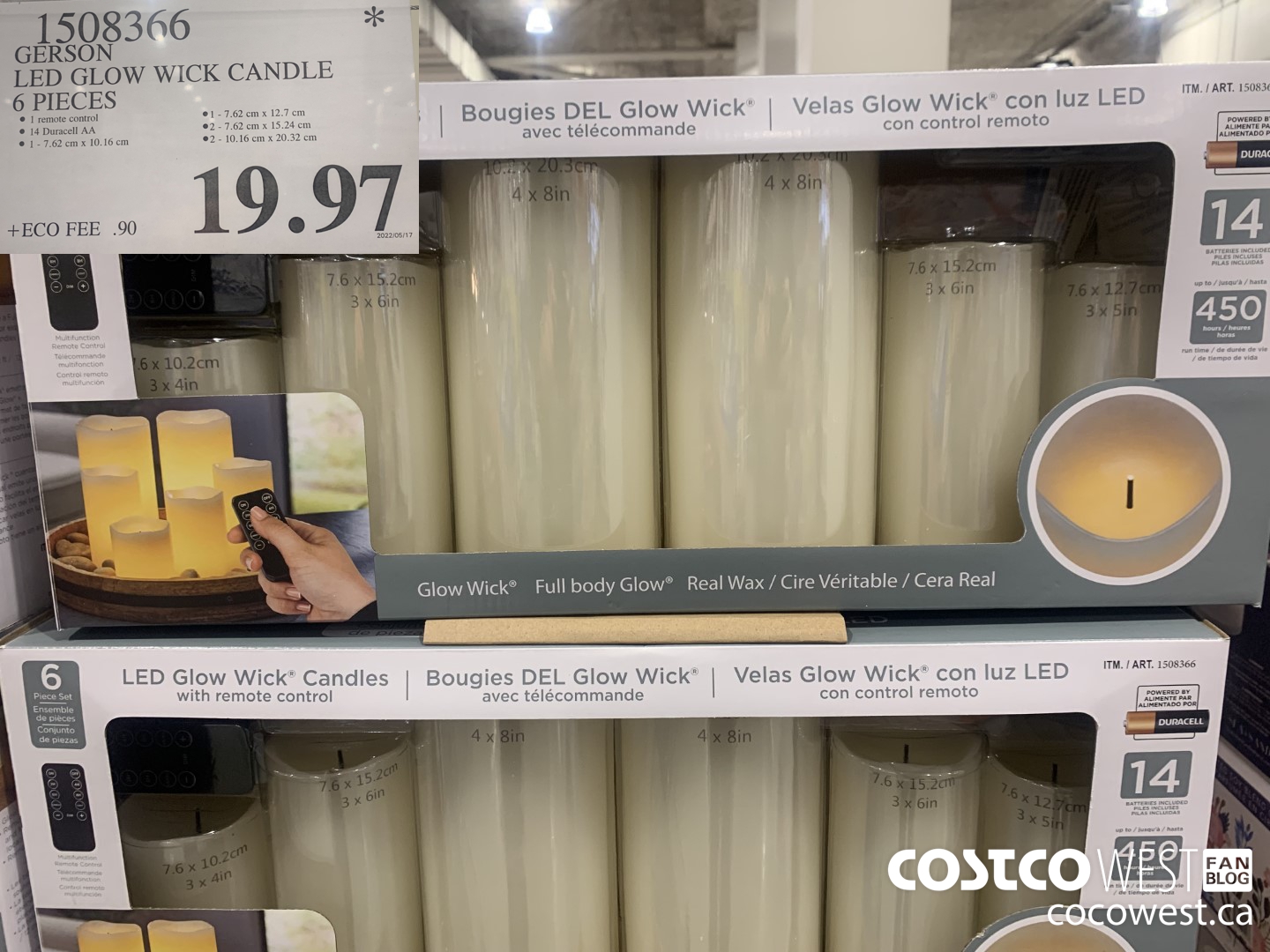 1508366 GERSON LED GLOW WICK CANDLE 6 PIECES $19.97