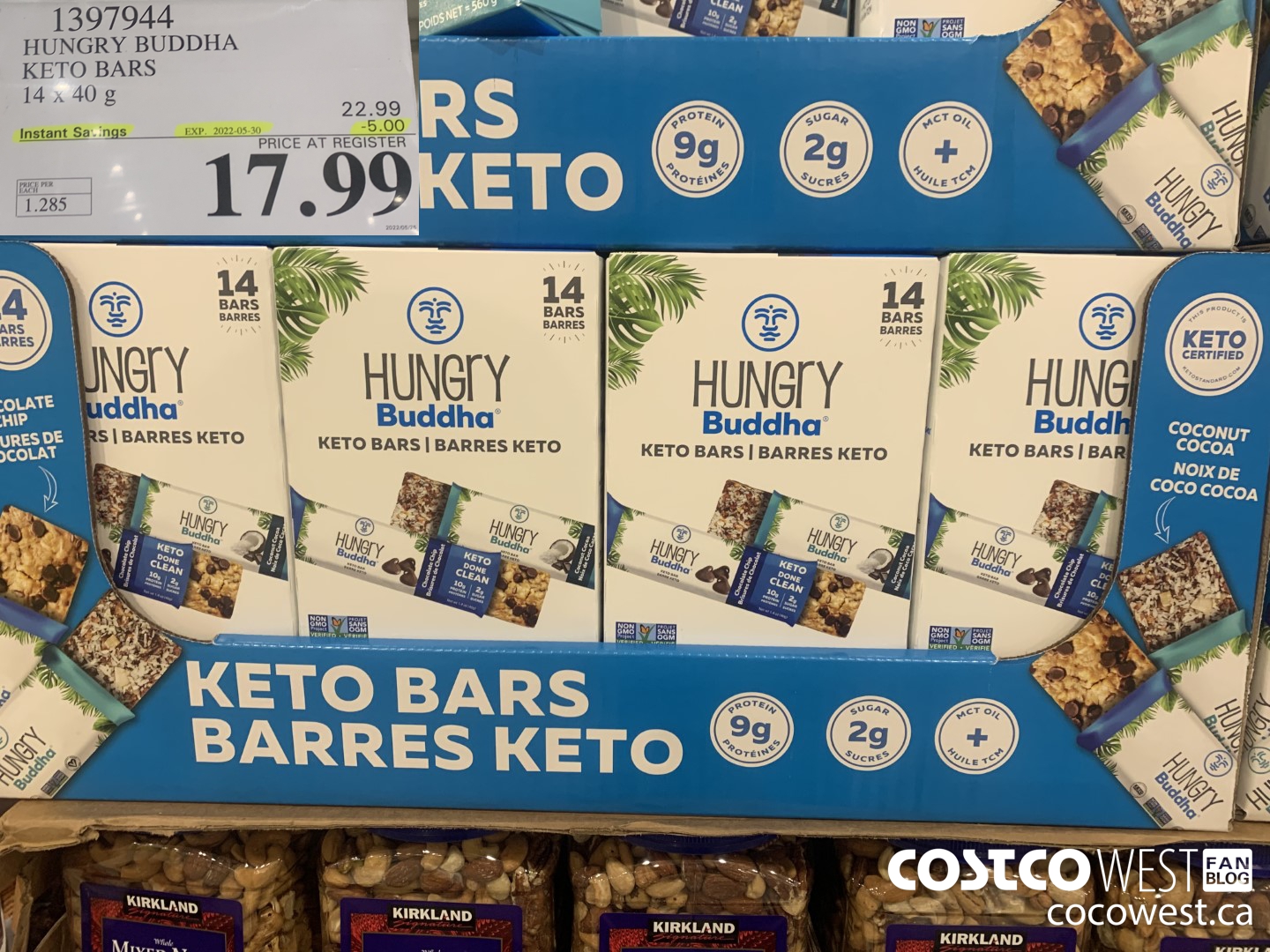 1397944 HUNGRY BUDDHA KETO BARS 14 x 40g ($5.00 INSTANT SAVINGS EXPIRES ON 2022-05-30) $17.99
