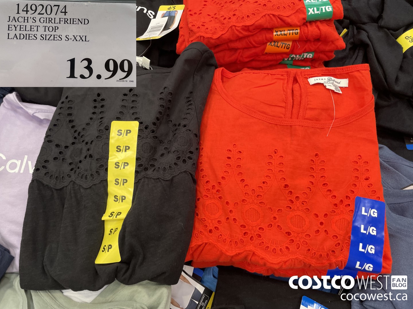 1492074 JACH'S GIRLFRIEND EYELET TOP LADIES SIZES S-XXL  $13.99