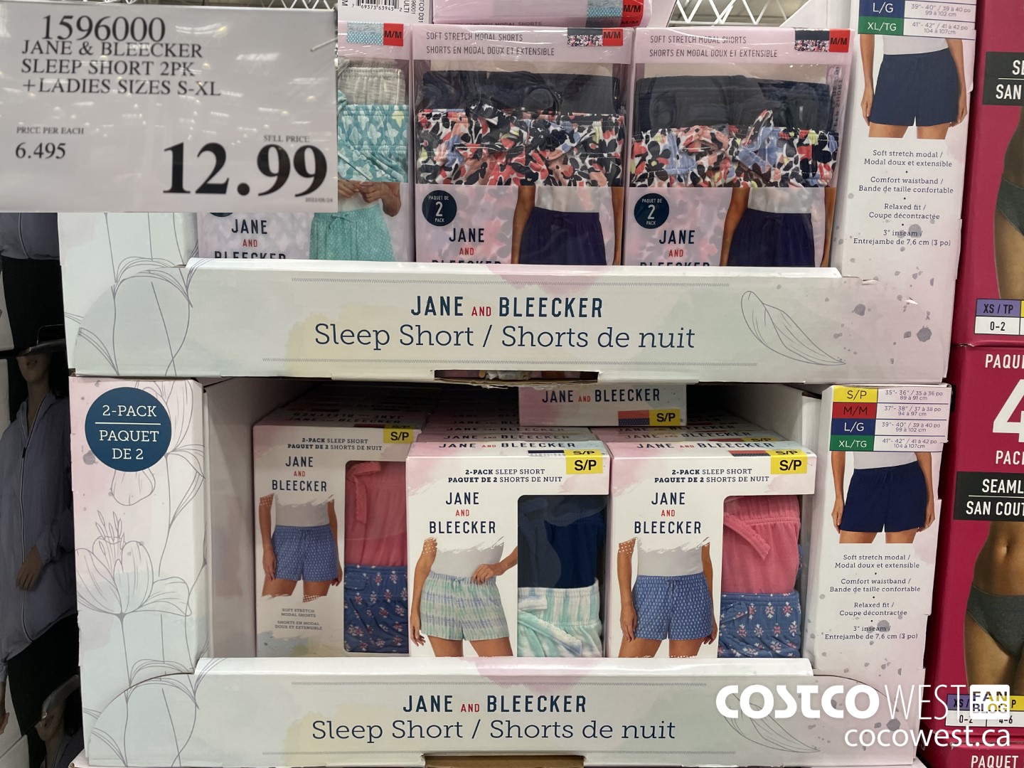 1596000 JANE & BLEECKER SLEEP SHORT 2PK LADIES SIZES S-XL $12.99
