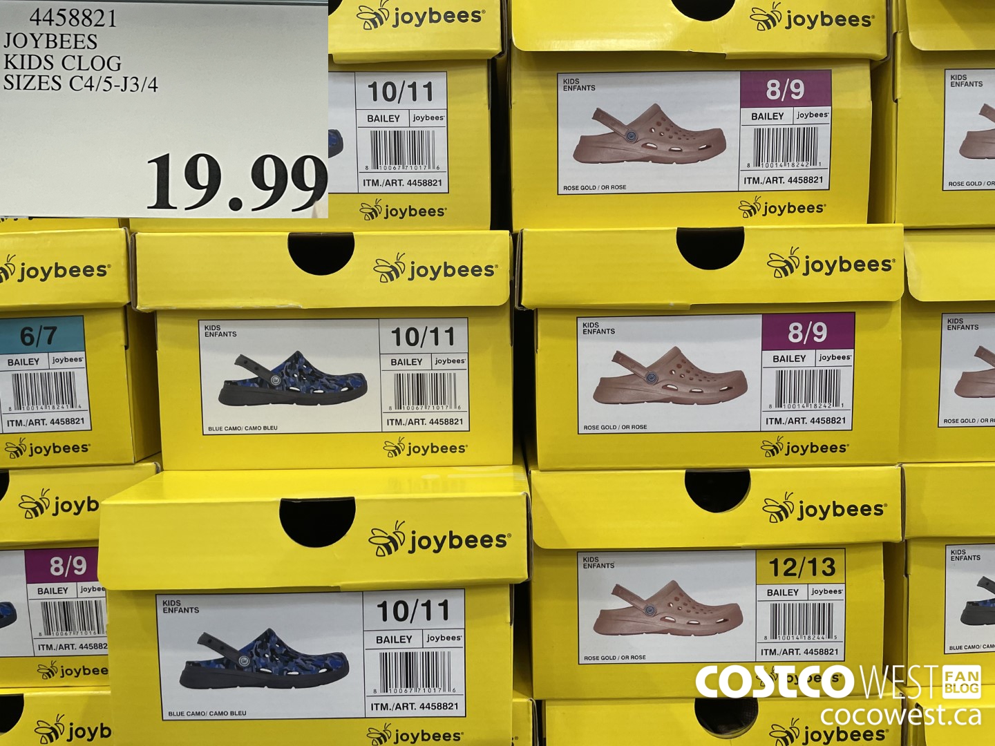 4458821 JOYBEES KIDS CLOG SIZES C4/5-J3/4 $19.99