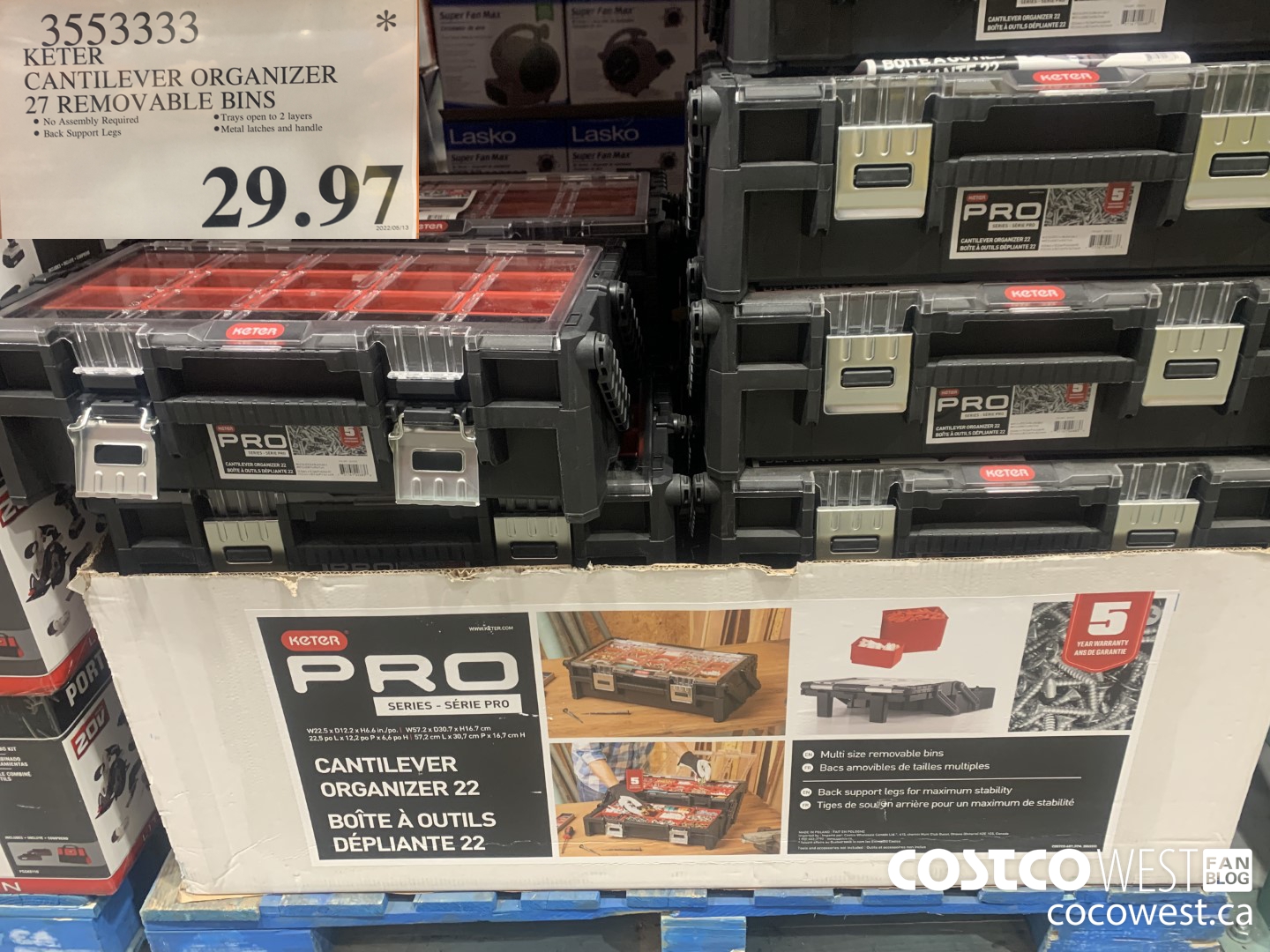 3553333 KETER CANTILEVER ORGANIZER 27 REMOVABLE BINS  $29.97