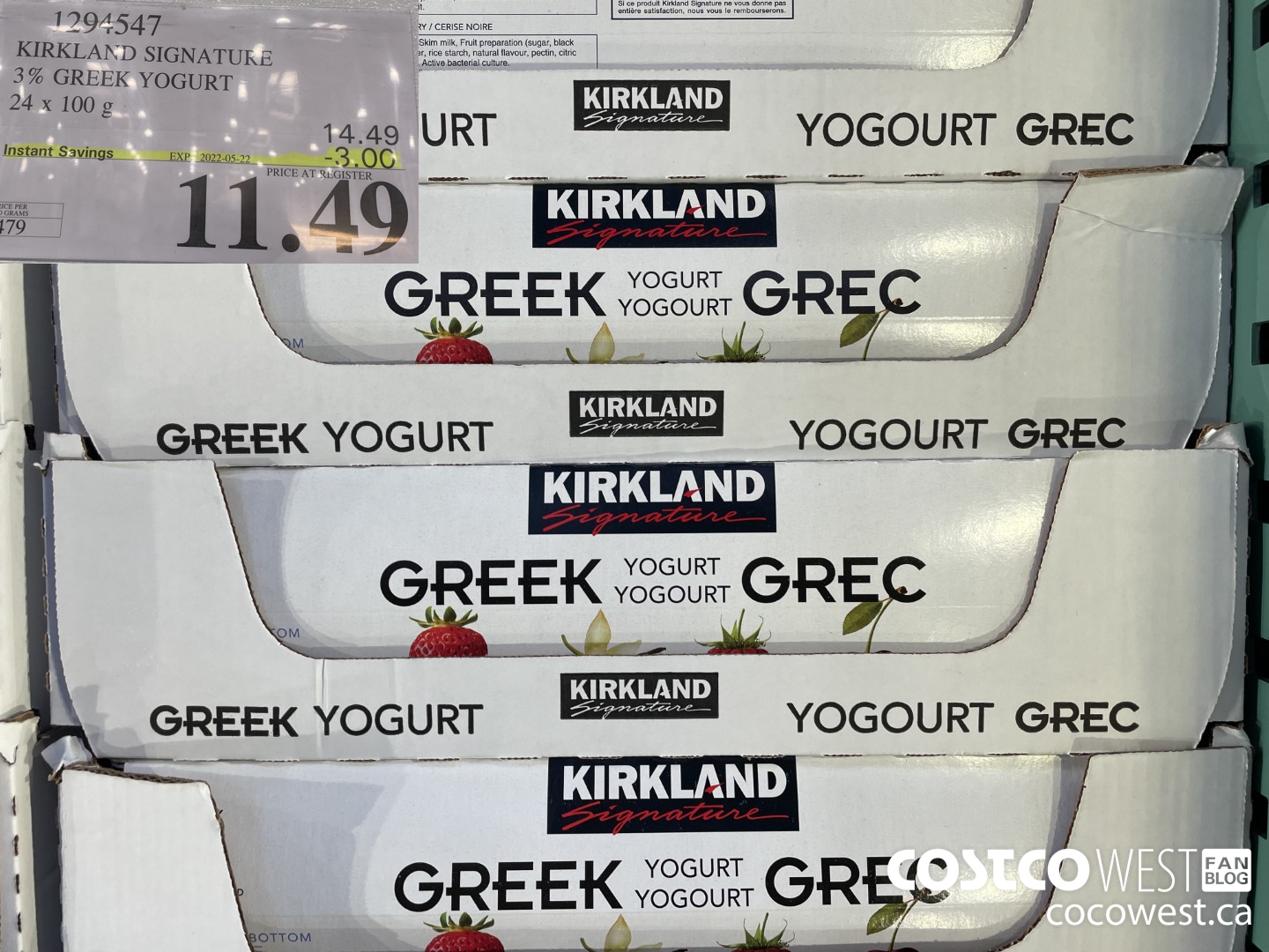 Kirkland Signature 3% Greek Yogurt Variety Pack, 24 x 100 g