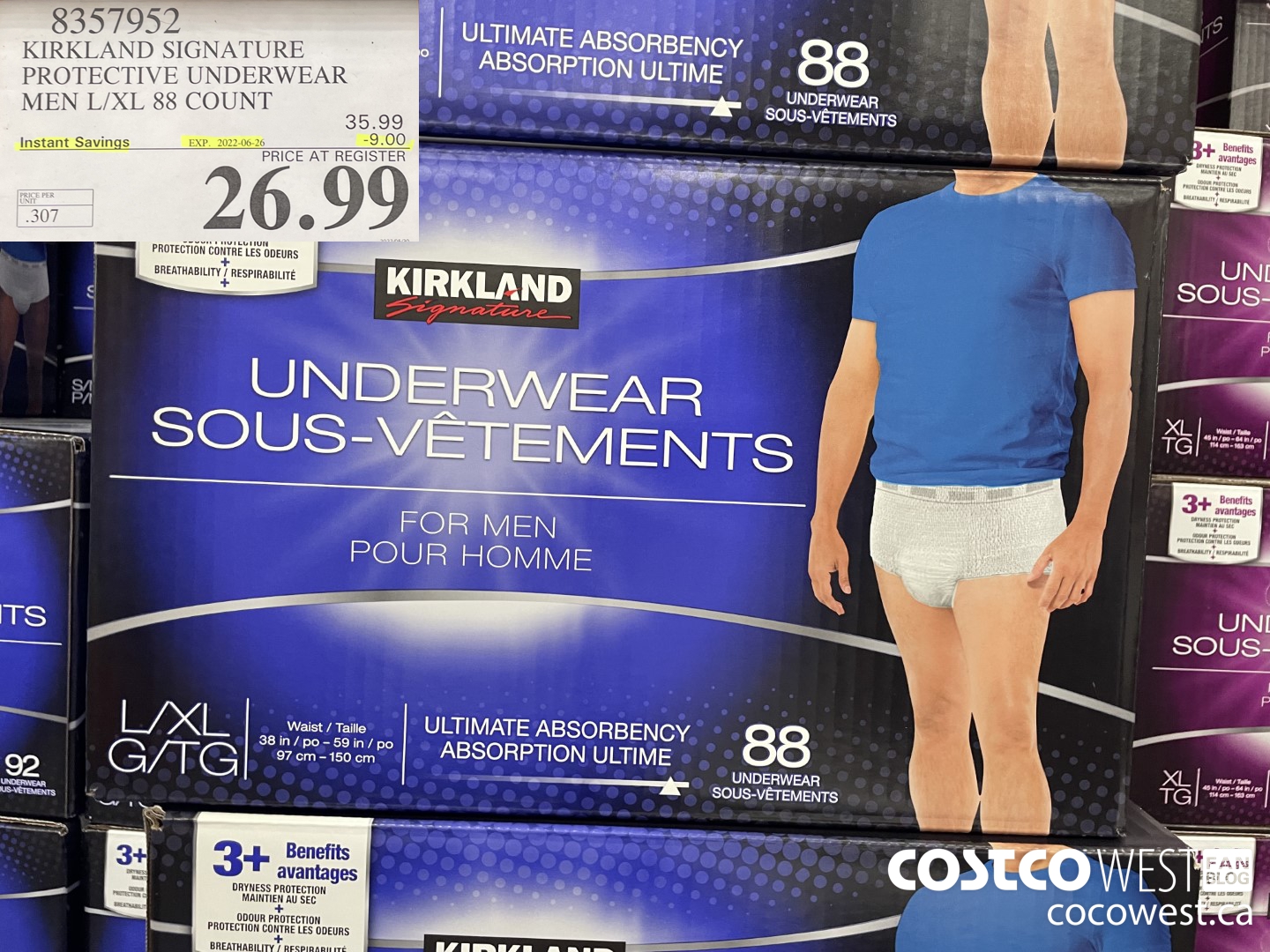 Kirkland Signature protective underwear for women, Small/Medium, 84 Count