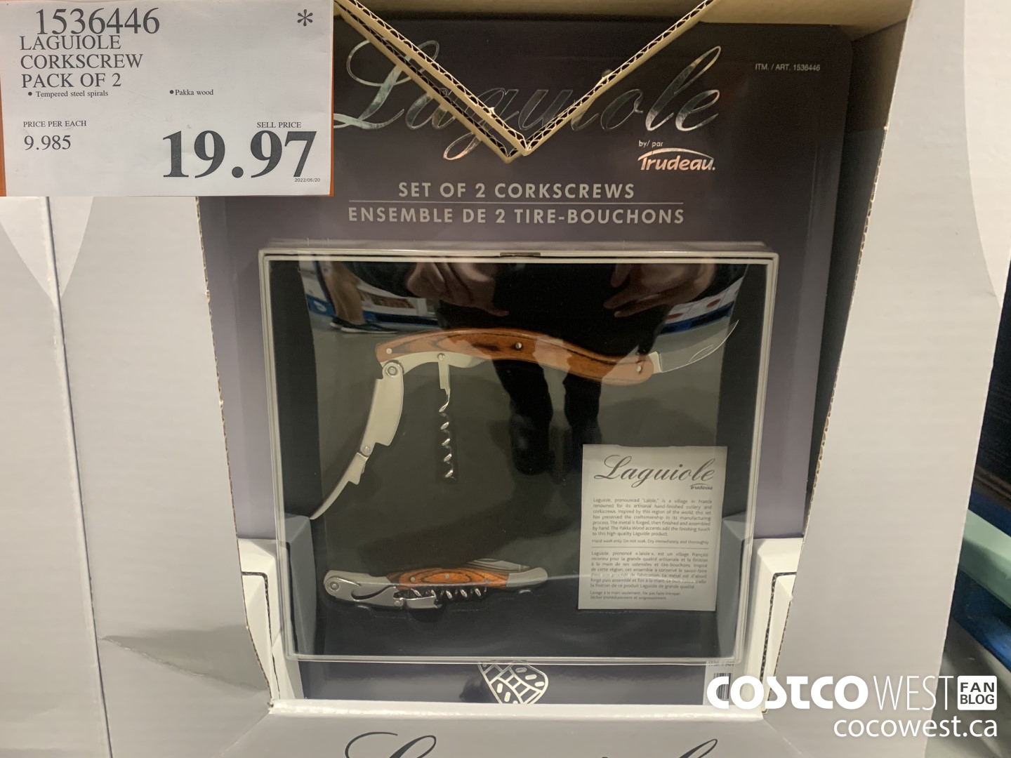 1536446 LAGUIOLE CORKSCREW PACK OF 2 $19.97