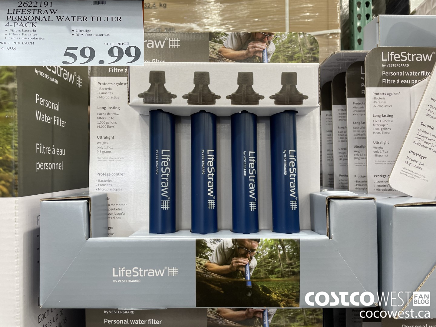 2622191 LIFESTRAW PERSONAL WATER FILTER 4-PACK $59.99