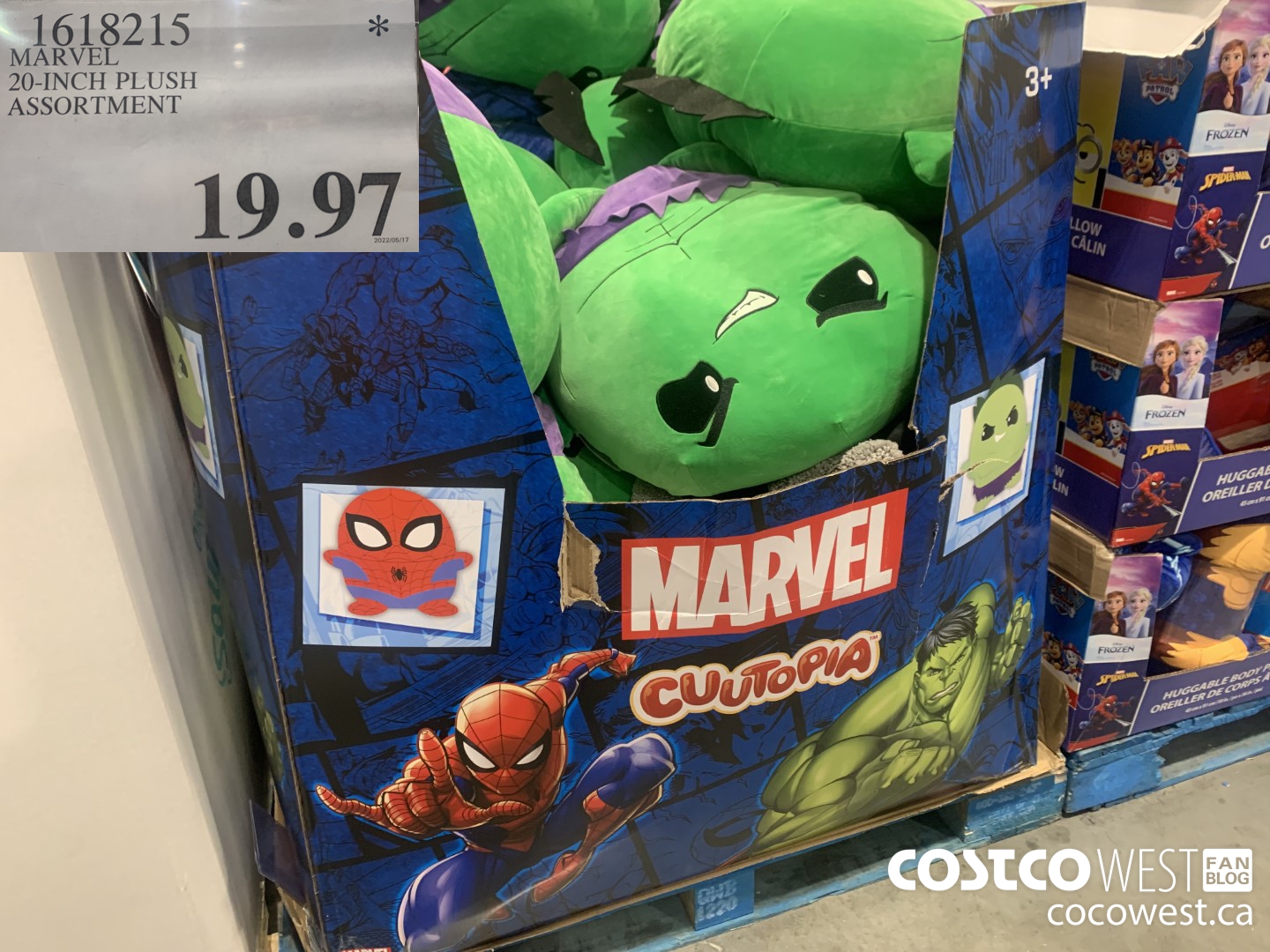 1618215 MARVEL 20-INCH PLUSH ASSORTMENT $19.97