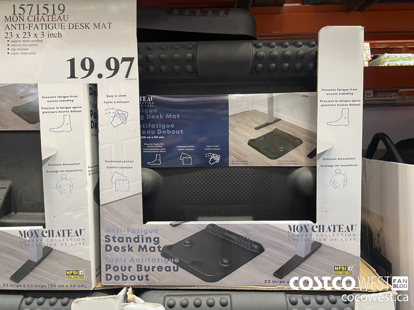 1571519 MON CHATEAU ANTI-FATIGUE DESK MAT 23 x 23 x 3 inch $19.97