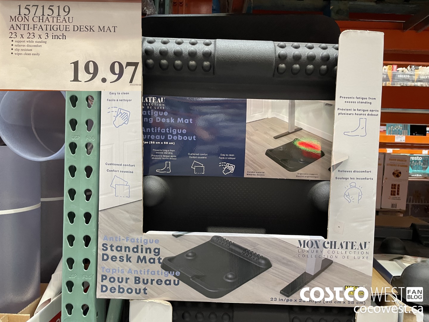 1571519 MON CHATEAU ANTI-FATIGUE DESK MAT 23 x 23 x 3 inch $19.97