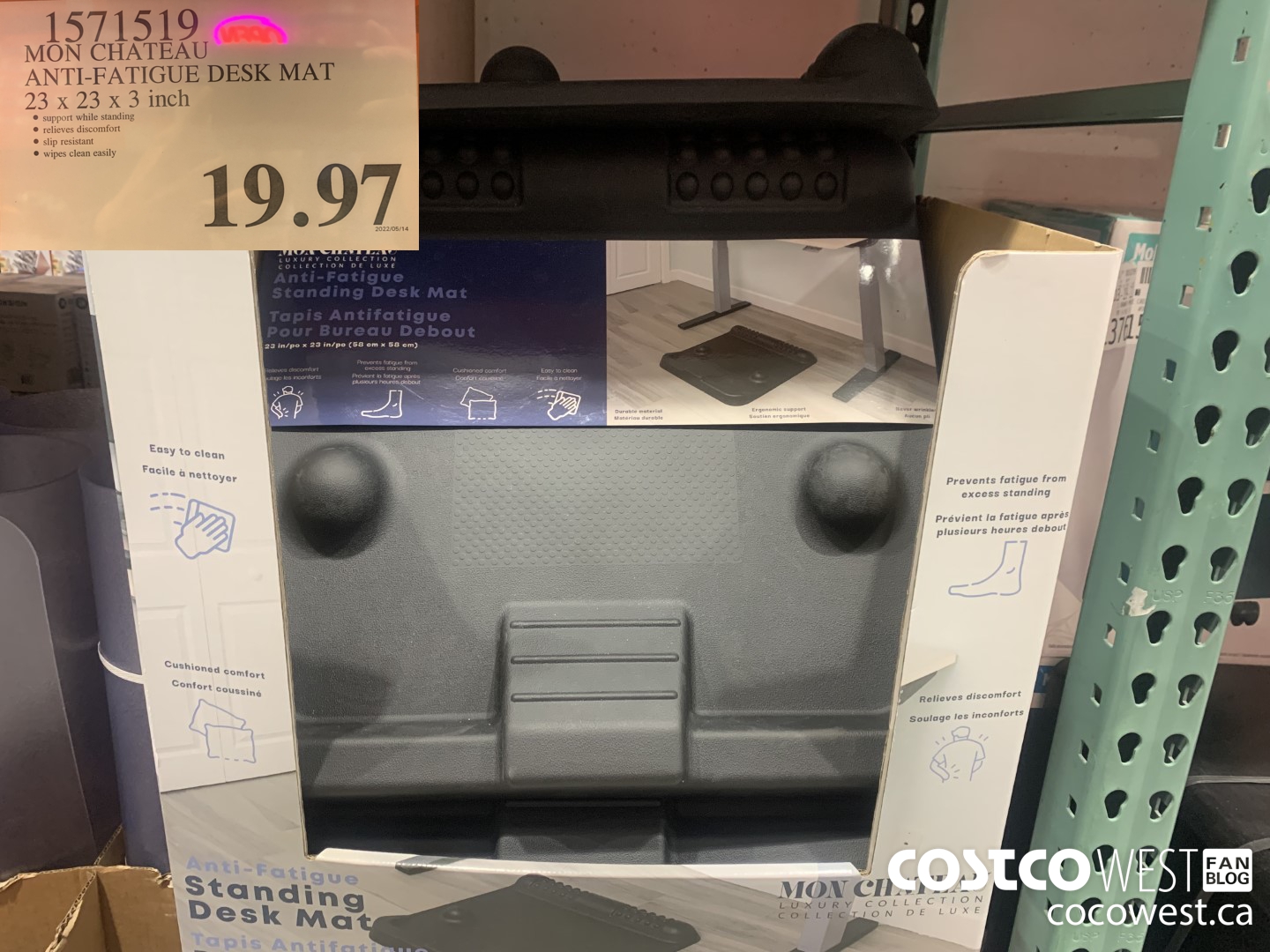 1571519 MON CHATEAU ANTI-FATIGUE DESK MAT 23 x 23 x 3 inch $19.97