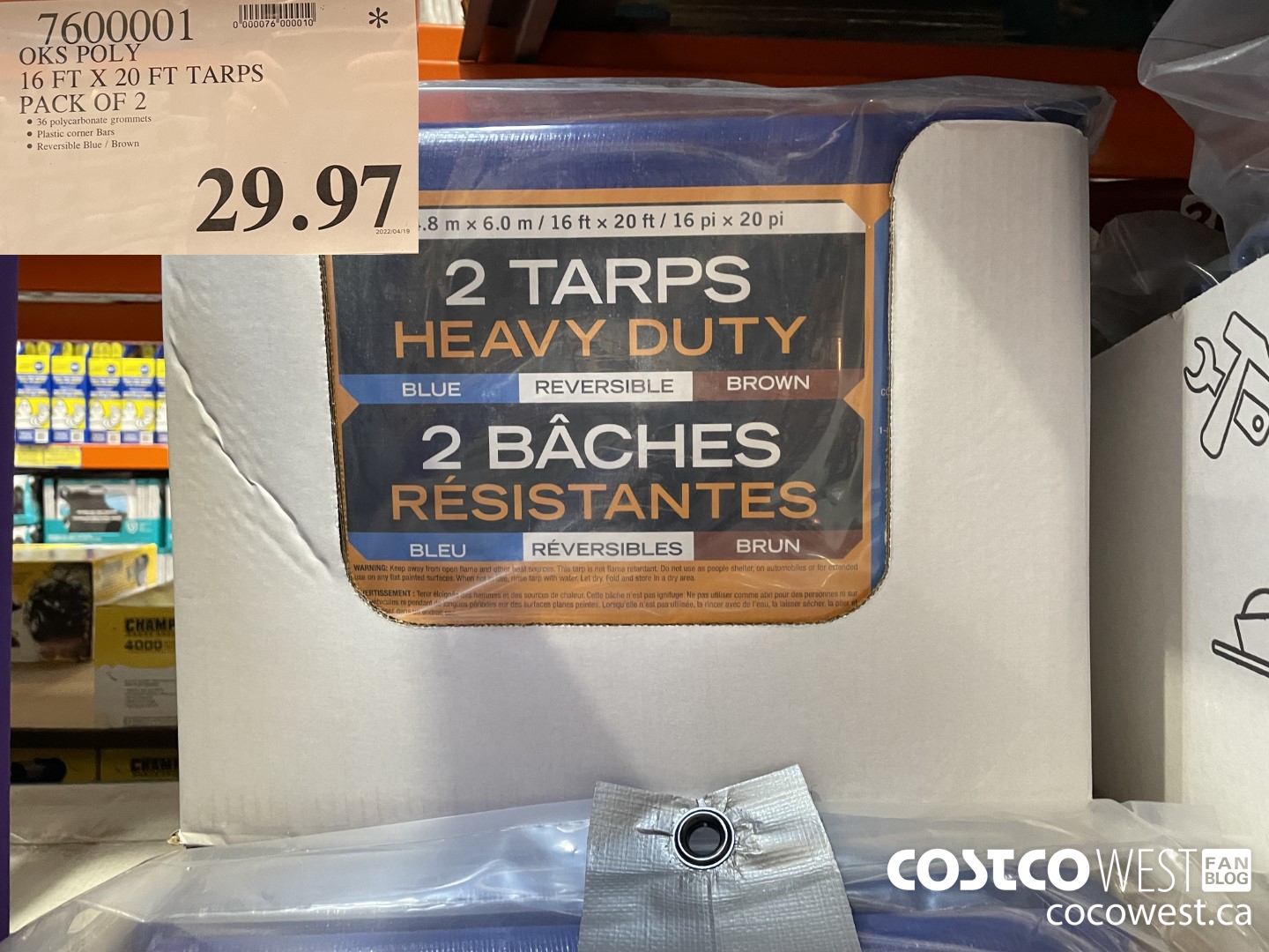 7600001 OKS POLY 16 FT X 20 FT TARPS PACK OF 2 $29.97