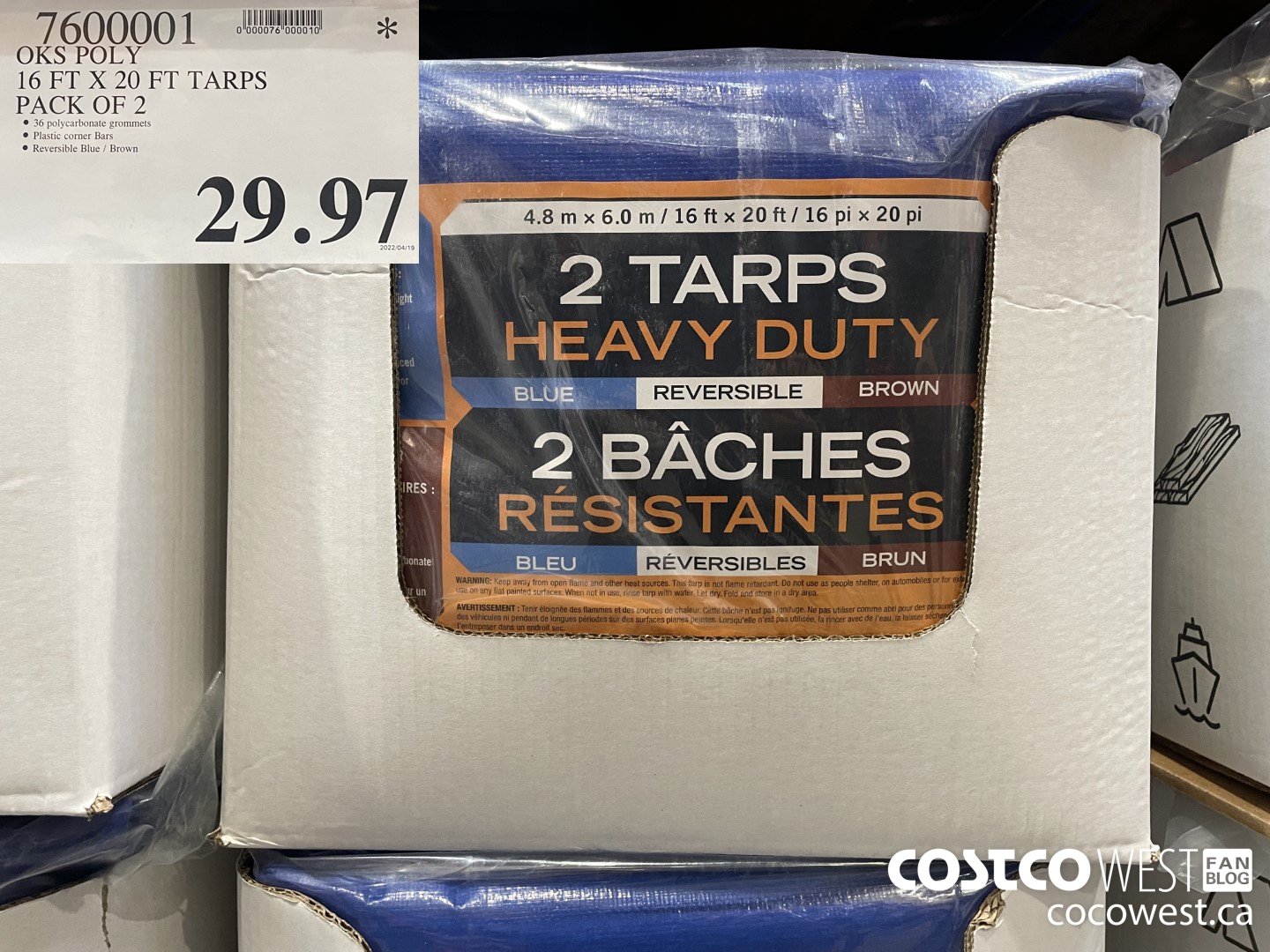 7600001 OKS POLY 16 FT X 20 FT TARPS PACK OF 2 $29.97