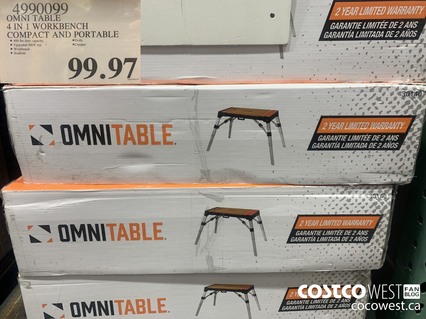 4990099 OMNI TABLE 4 IN 1 WORKBENCH COMPACT AND PORTABLE $99.97