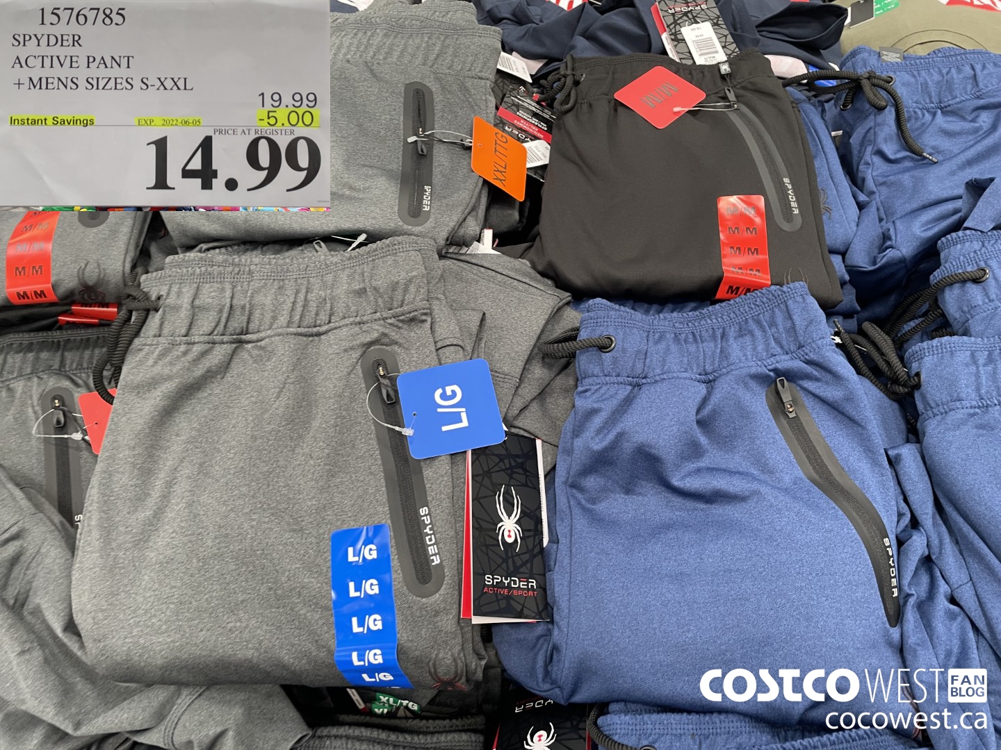 1576785 SPYDER ACTIVE PANT MENS SIZES S-XXL ($5.00 INSTANT SAVINGS EXPIRES ON 2022-06-05) $14.99