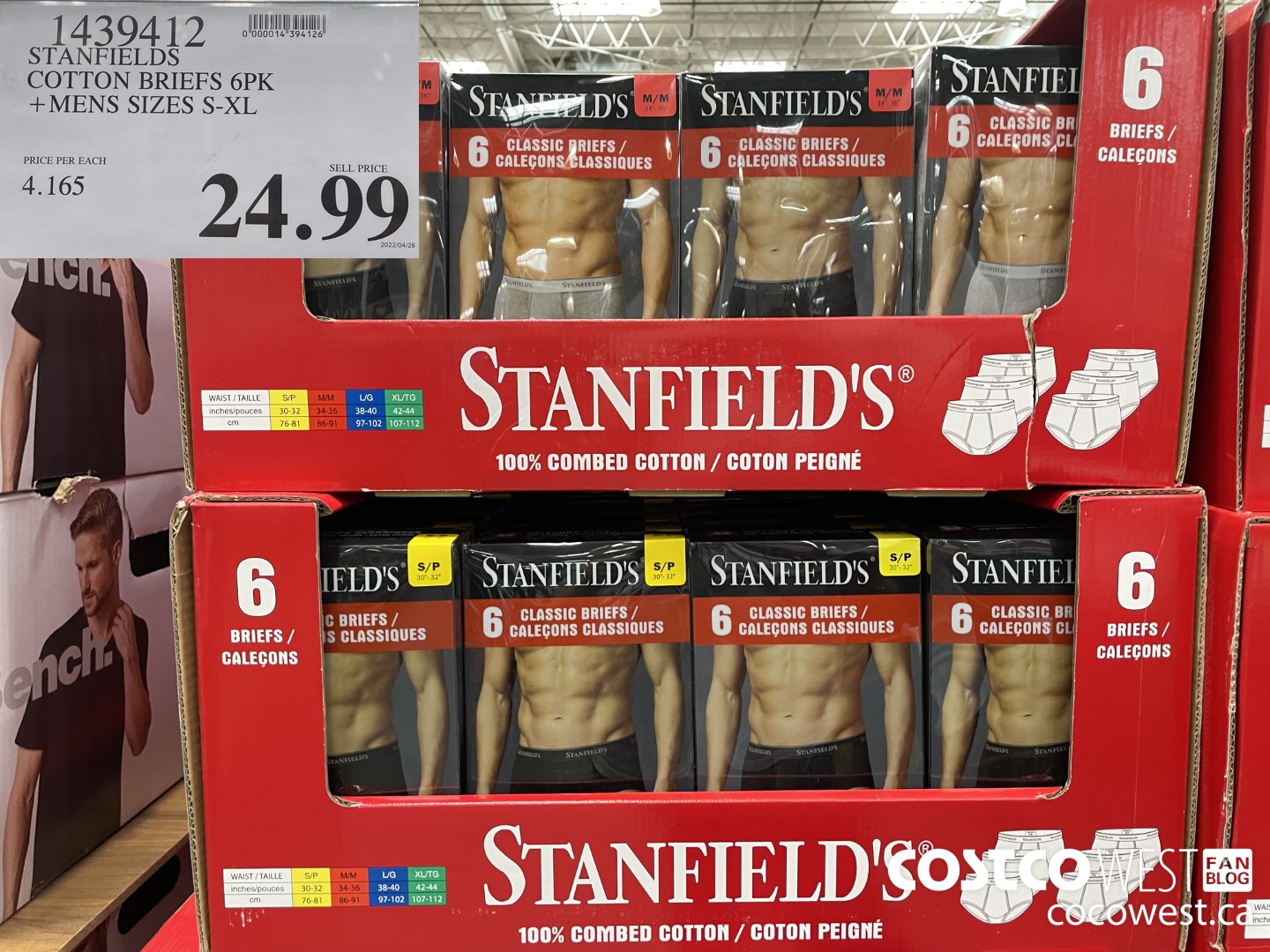 1439412 STANFIELDS COTTON BRIEFS 6PK MENS SIZES S-XL $24.99