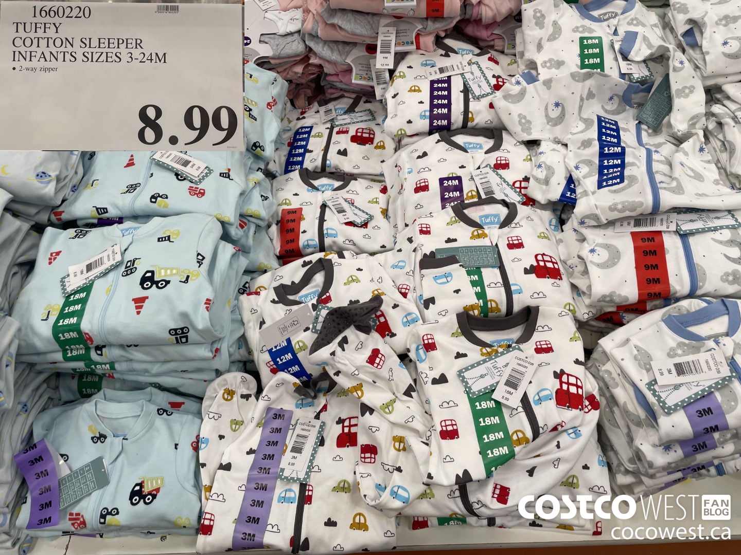 1660220 TUFFY COTTON SLEEPER INFANTS SIZES 3-24M $8.99