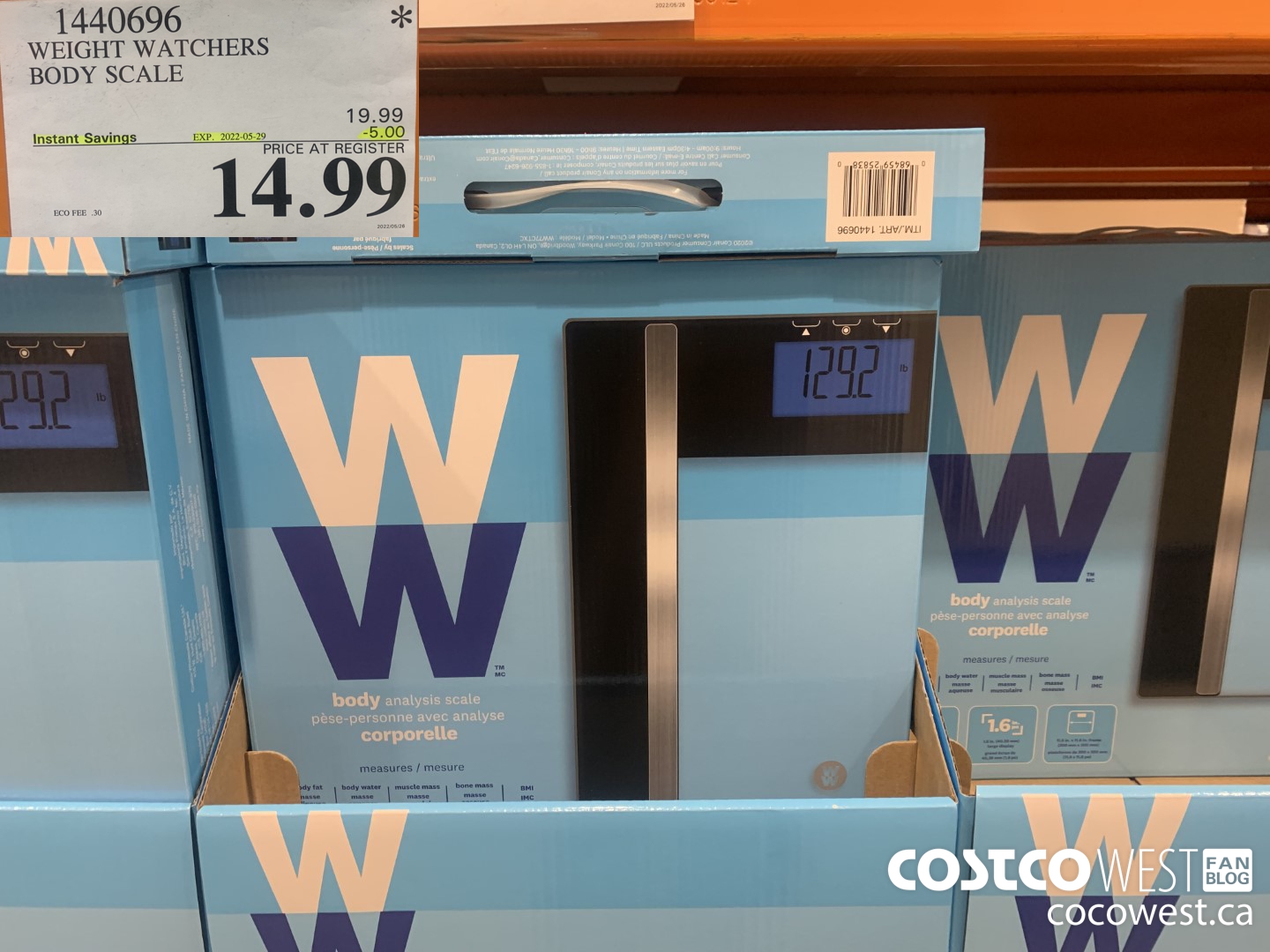 1440696 WEIGHT WATCHERS BODY SCALE ($5.00 INSTANT SAVINGS EXPIRES ON 2022-05-29) $14.99