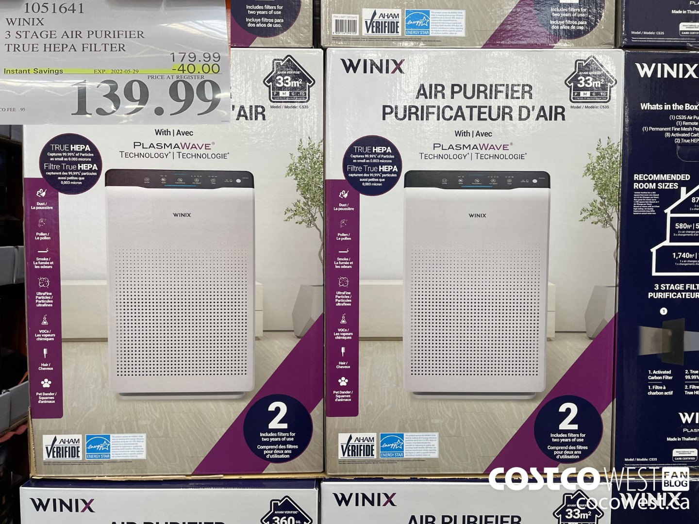 1051641 WINIX 3 STAGE AIR PURIFIER TRUE HEPA FILTER ($40.00 INSTANT SAVINGS EXPIRES ON 2022-05-29) $139.99